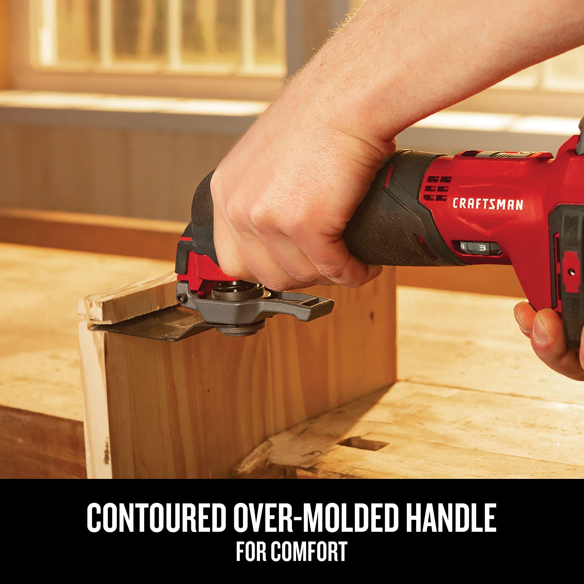 CRAFTSMAN V20 Cordless Oscillating Multi-Tool Kit with 12 Accessories - Blades, Sandpaper, Battery & Charger Included (CMCE501D1) - Perfect for DIY Projects, Woodworking, Home Repairs & Renovations