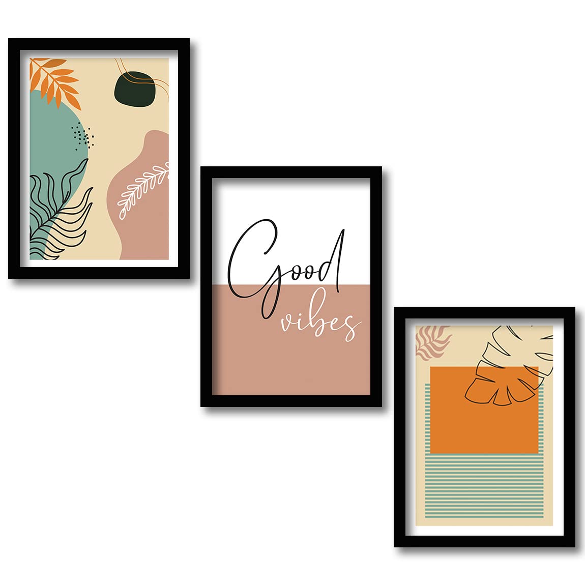Bangerz Framed Wall Art Set of 3 - 11x14 Inch Home Decor Paintings for Living Room & Bedroom | Modern Poster with Frame | Wall Hangings & Decorations | Perfect for Housewarming Gifts & Interior Design