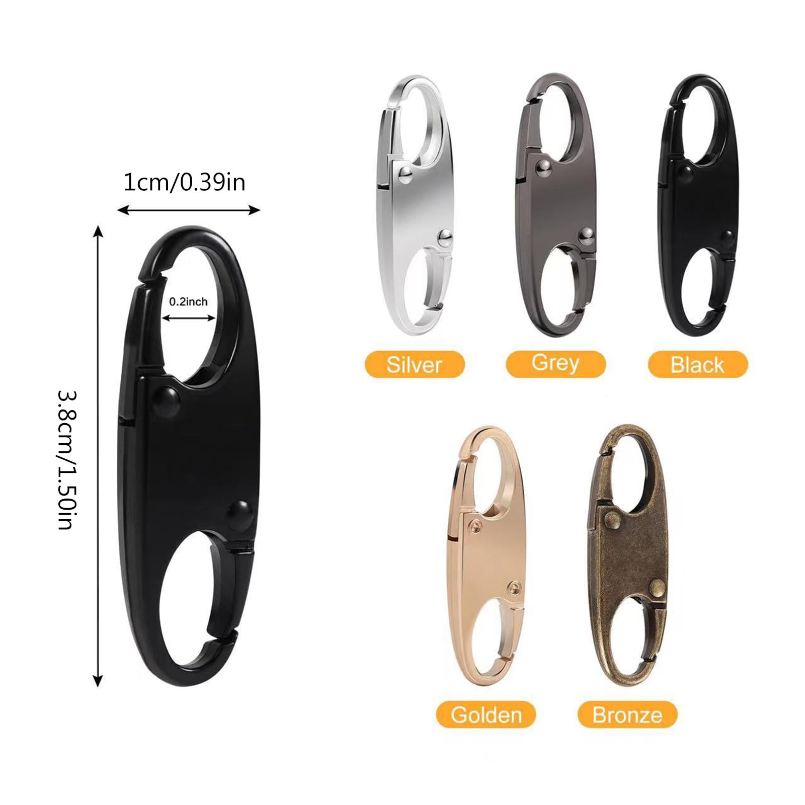 Anti-Theft Zipper Lock Clips - Quick Disconnect Carabiner Clips with Double Opening for Backpacks, Luggage & Bags | Secure Small Objects During Travel, Hiking & Daily Commute