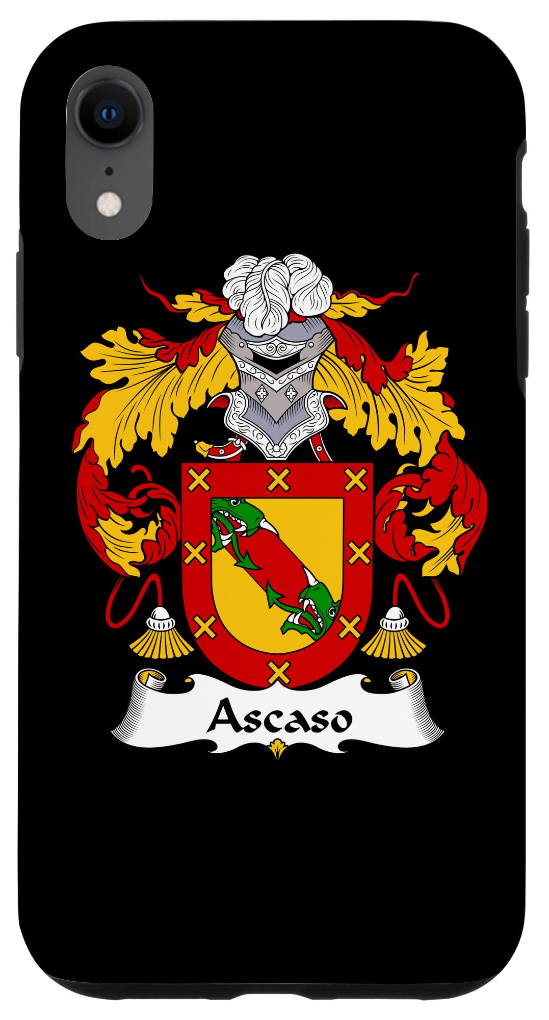 iPhone XR Ascaso Family Crest Case - Durable Protective Cover with Custom Coat of Arms Design - Perfect for Gifts, Family Reunions & Heritage Pride
