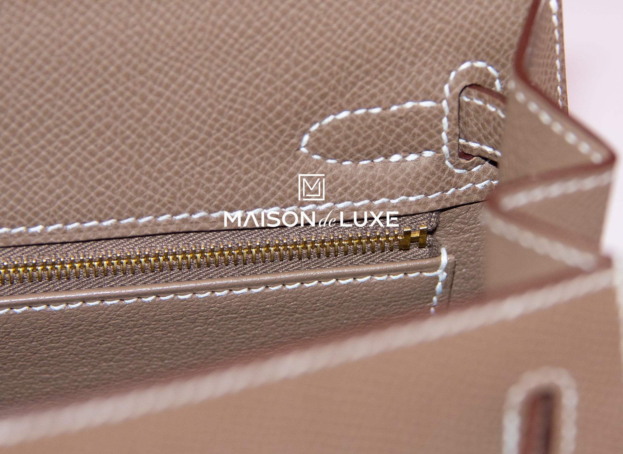 Authentic Hermes Kelly 25 Handbag in Etoupe Sellier Epsom Leather - Luxury Designer Shoulder Bag for Women, Perfect for Work, Travel & Special Occasions