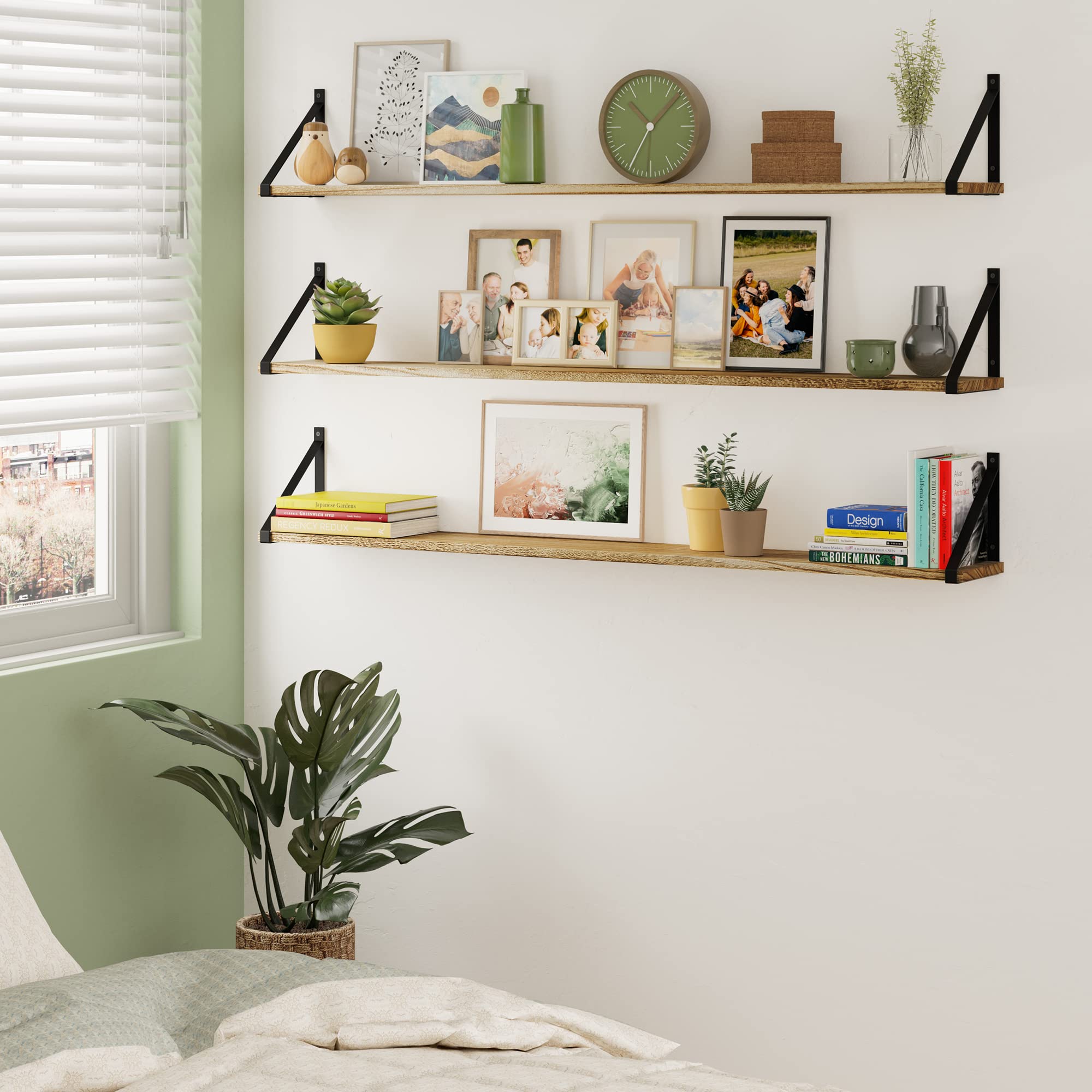 Wallniture Bora Long Floating Shelves - Set of 3 (48