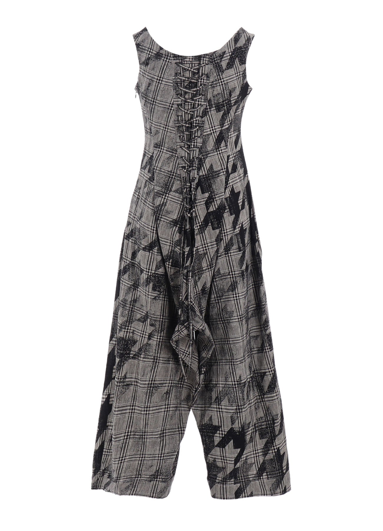 Cotton Linen Plaid Big Houndstooth Overalls - Stylish & Comfortable Jumpsuit for Women, Men | Perfect for Casual Outings, Workwear & Fashion Statements