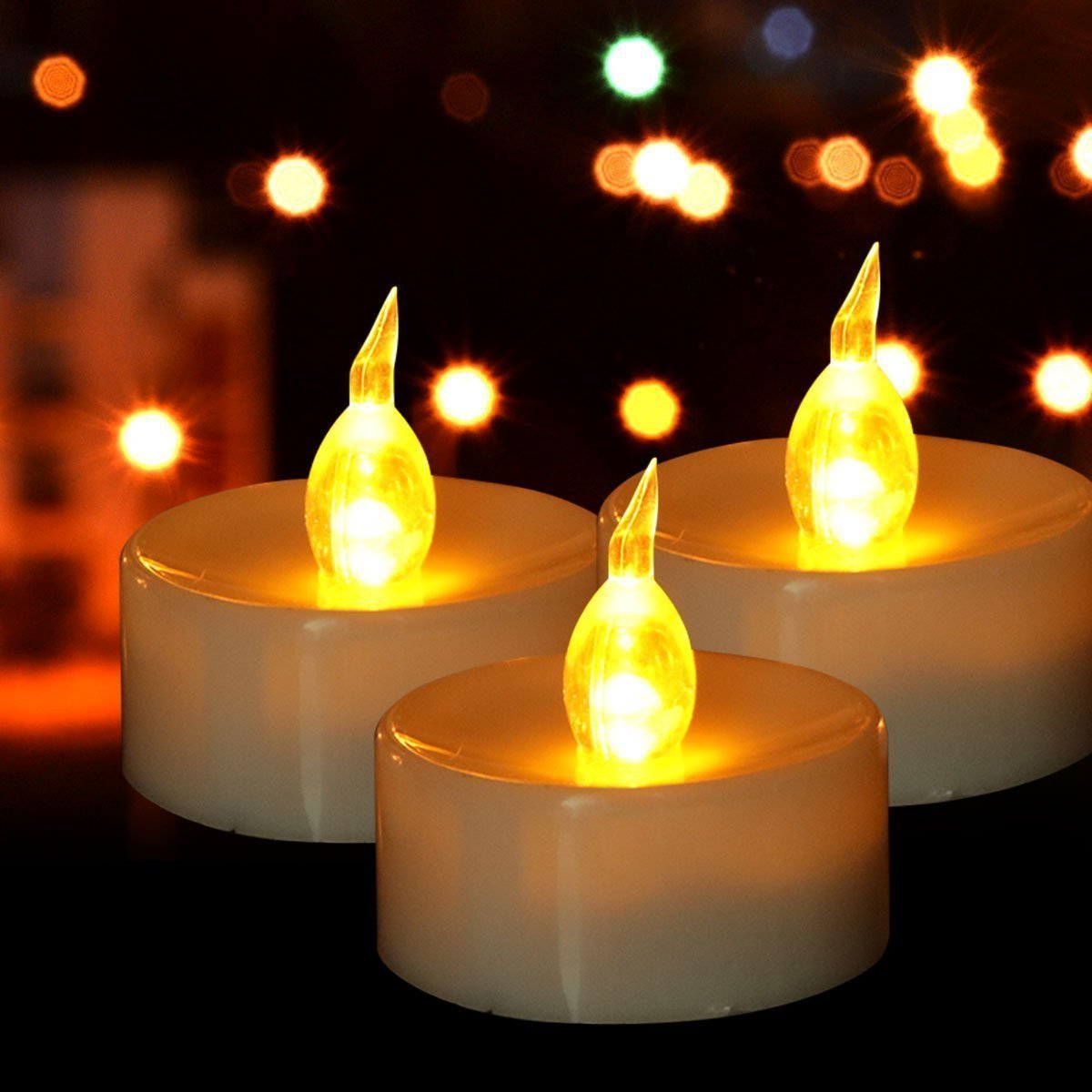 Hanzim 50-Pack LED Tea Light Candles - 100 Hours Battery Operated Flameless Candles with Realistic Flickering Effect, Warm White for Wedding, Party, Halloween, Christmas Decorations & Home Ambiance Lighting