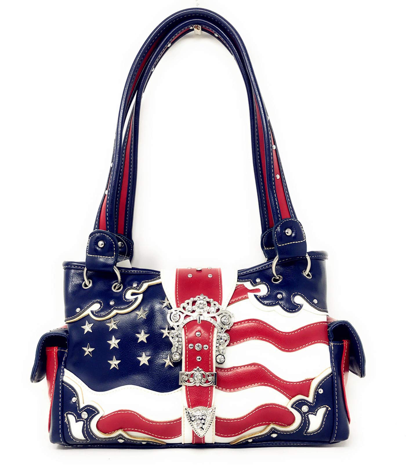 American Flag Rhinestone Handbag - Stylish Crossbody Purse Wallet for Women in Multiple Colors | Perfect for 4th of July, Patriotic Events & Everyday Use