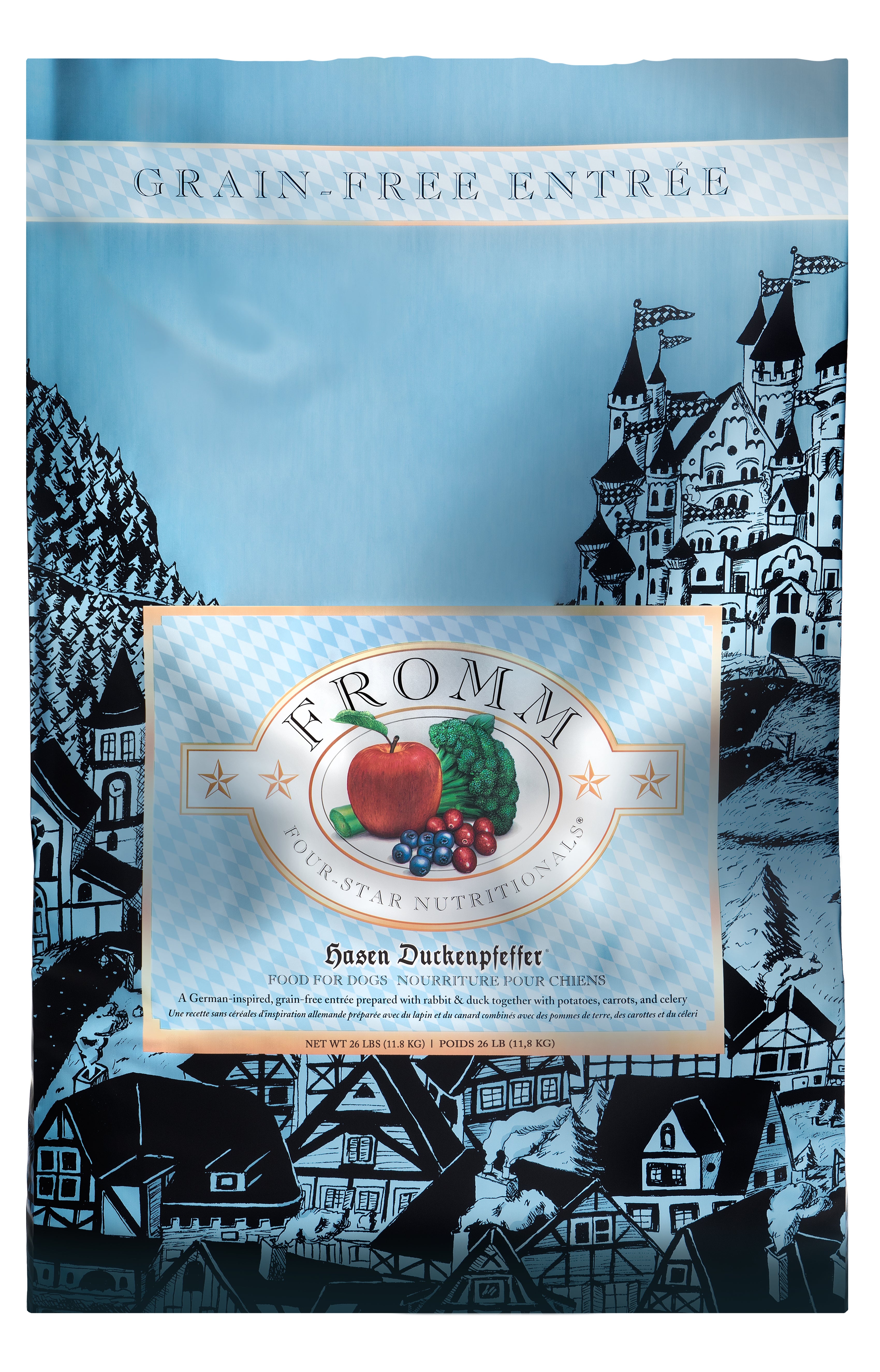 Fromm Four Star Grain Free Dry Dog Food - Duck & Rabbit Recipe - High Protein, Natural Ingredients for Adult Dogs - Perfect for Sensitive Stomachs & Allergies - Ideal for Home Feeding & Outdoor Adventures