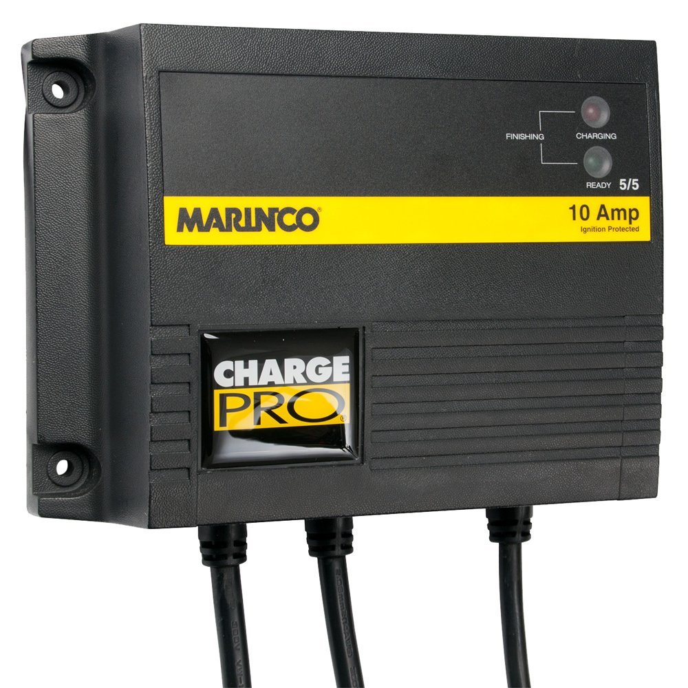 Marinco 28210 10A 2-Bank Marine Battery Charger for Boats & RVs - 12V/24V On-Board Charging System - Perfect for Fishing Boats, Yachts & Camping Vehicles