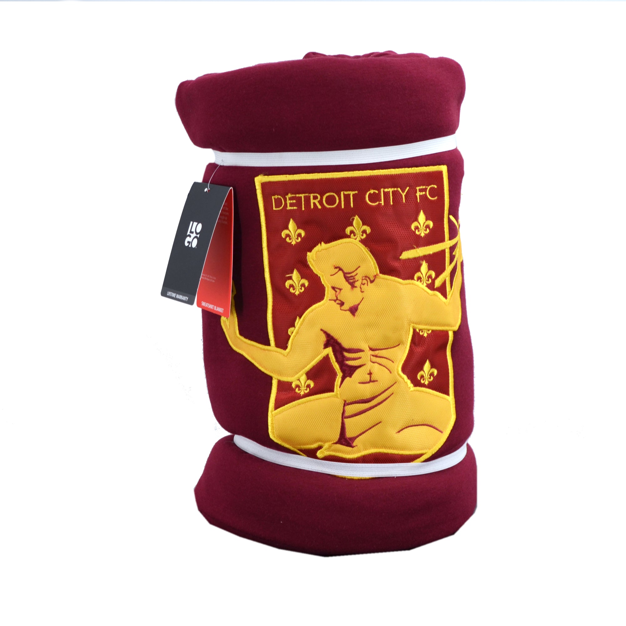 Premium DCFC Sweatshirt Crest Blanket - Soft Maroon Fleece Throw for Men & Women - Perfect for Cozy Nights, Movie Time and Gift Giving