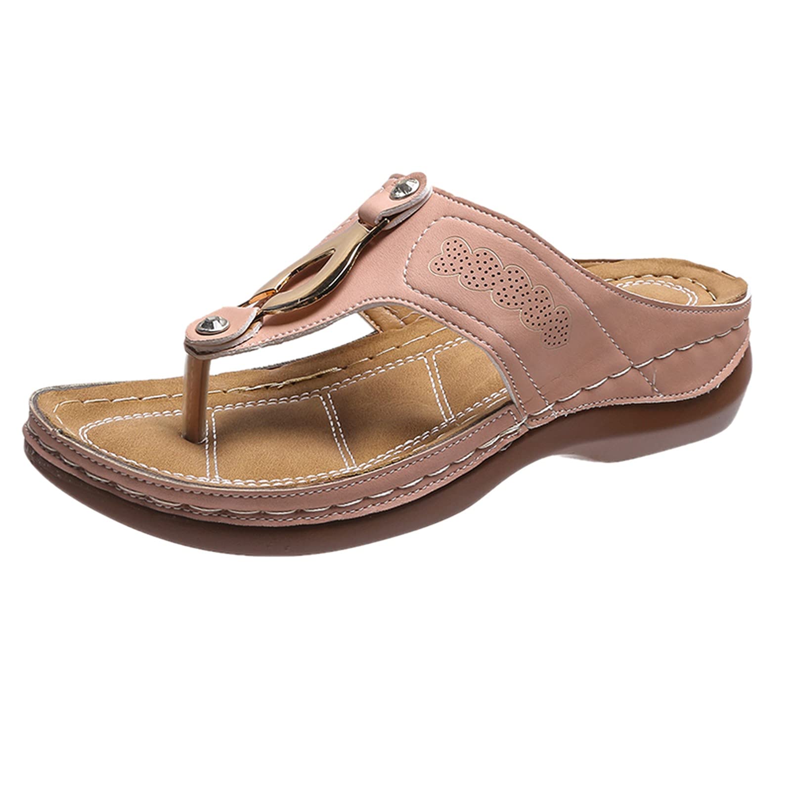 UOCUFY Women's Wedge Sandals - Summer Casual Open Toe Chunky Heel Platform Sandals for Beach, Vacation & Everyday Wear