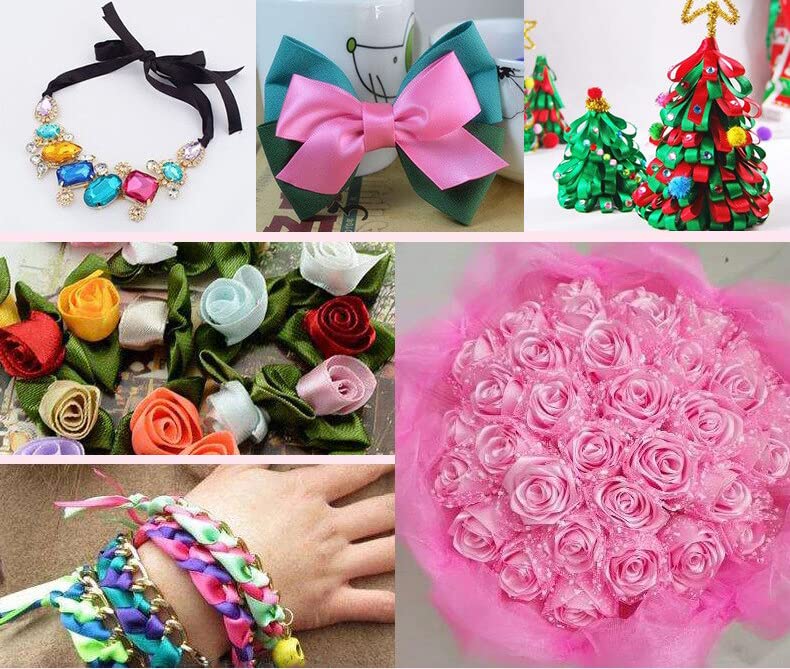 25 Yards 3/8 Inch Satin Ribbon for Crafts, Sewing & Gift Wrapping - Christmas, Wedding & Party Decoration - DIY Clothes Accessories & Home Decor - Premium Quality Satin Ribbon for All Occasions