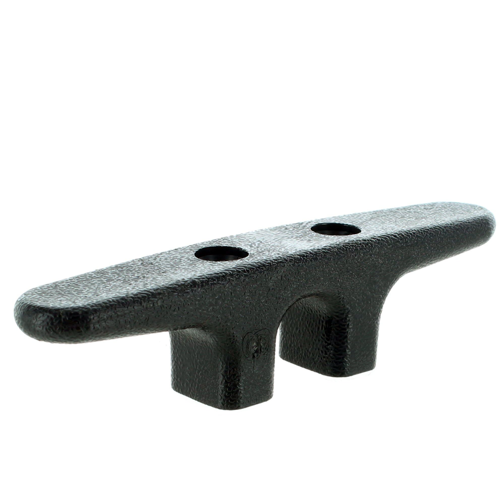 SEACHOICE 4-1/2 Inch Black Plastic Boat Cleats - Heavy Duty Marine Deck Hardware (Pack of 10) - Perfect for Docking, Mooring & Securing Ropes on Boats, Docks & Sailboats
