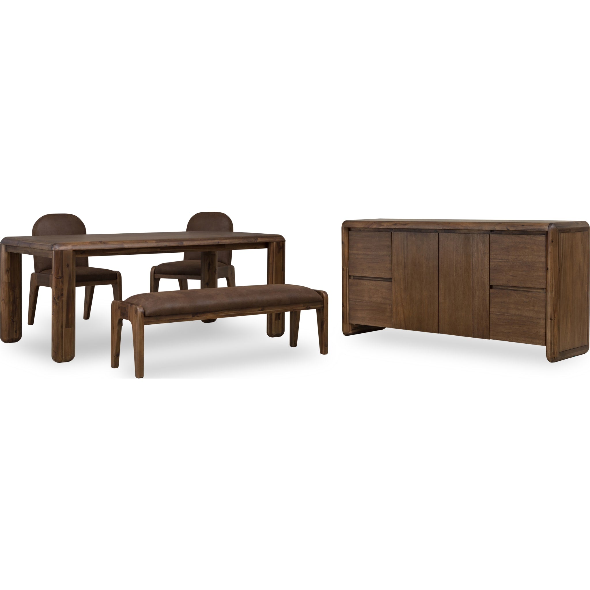 Xolani Rectangular Acacia Wood Leg Table in Impala - Modern Dining Table for Kitchen, Living Room & Office - Solid Wood Coffee Table with Durable Finish - Perfect for Home Decor & Entertaining
