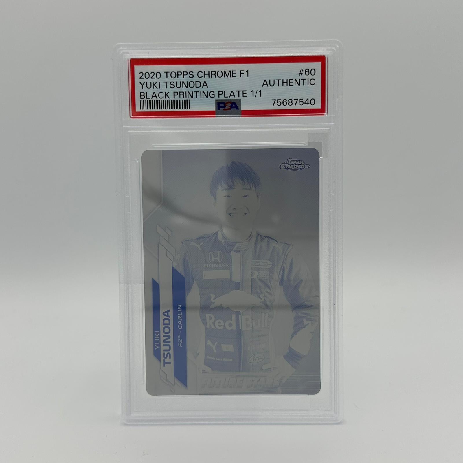 PSA Authentic 1/1 Yuki Tsunoda #60 Black Printing Plate - Rare Collectible for F1 Racing Fans & Memorabilia Display