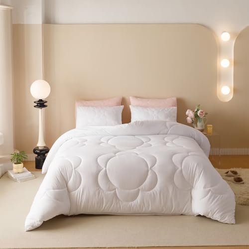 5-white Floral Quilted