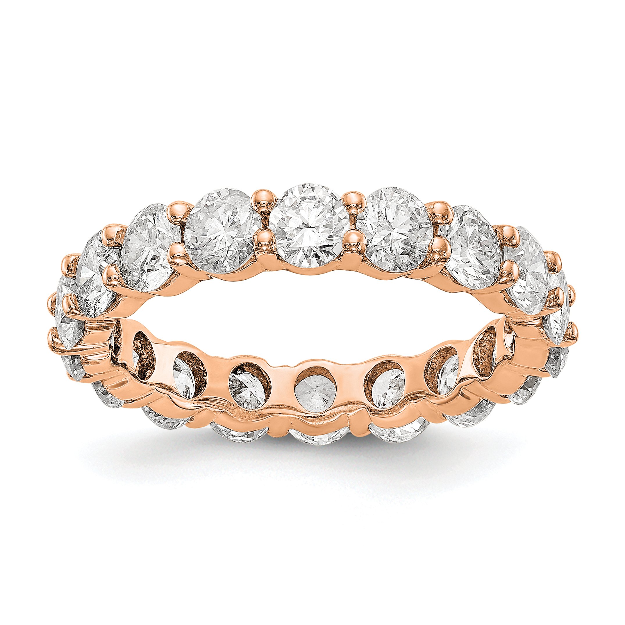 KIOKORI 4-Carat Diamond Eternity Band Ring in 14K Rose Gold | Sizes 4-9 | Wedding, Anniversary & Engagement Ring for Women | by Roy Rose Jewelry