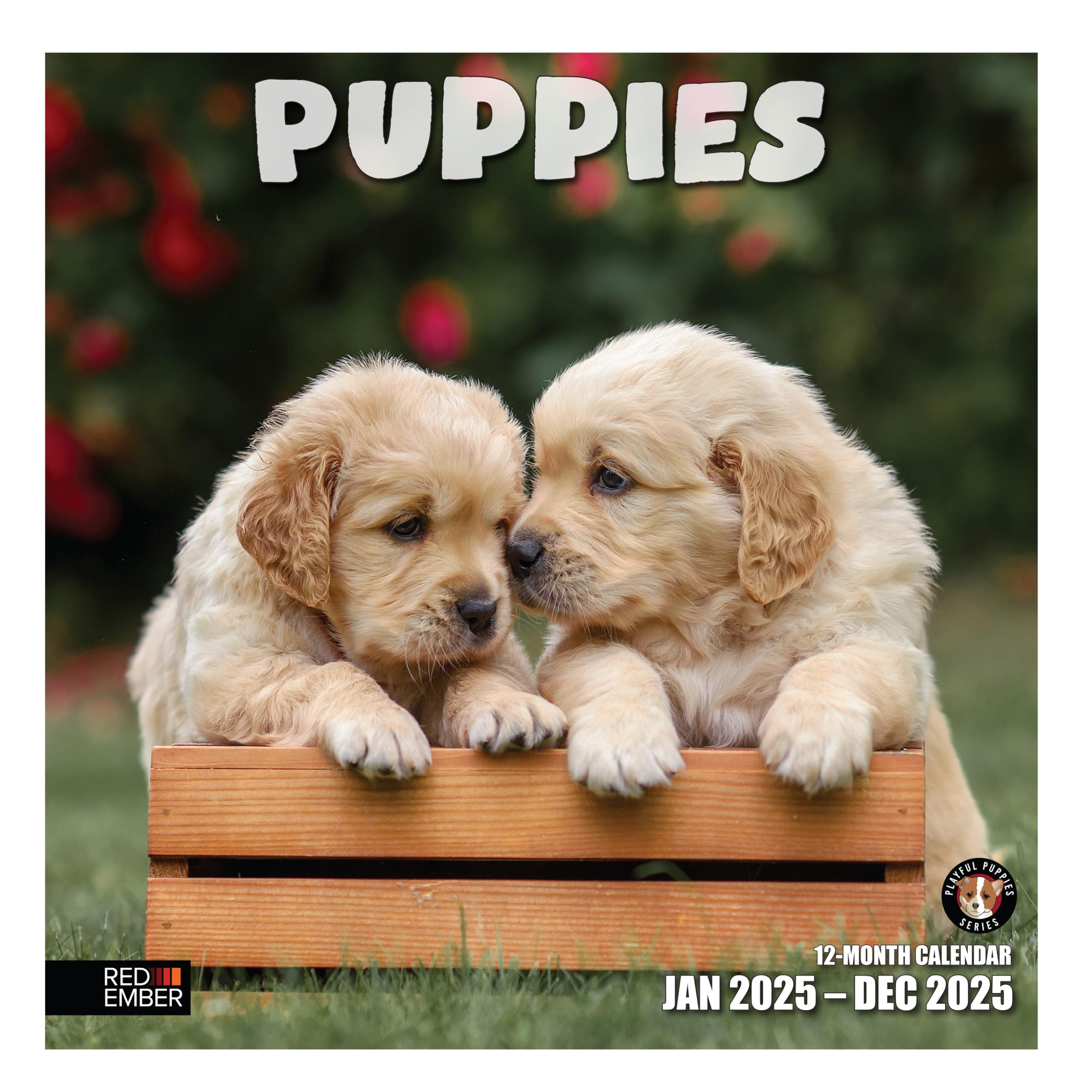 RED EMBER 2025 Puppies Wall Calendar - 12 Month Dog Lover Calendar, 12
