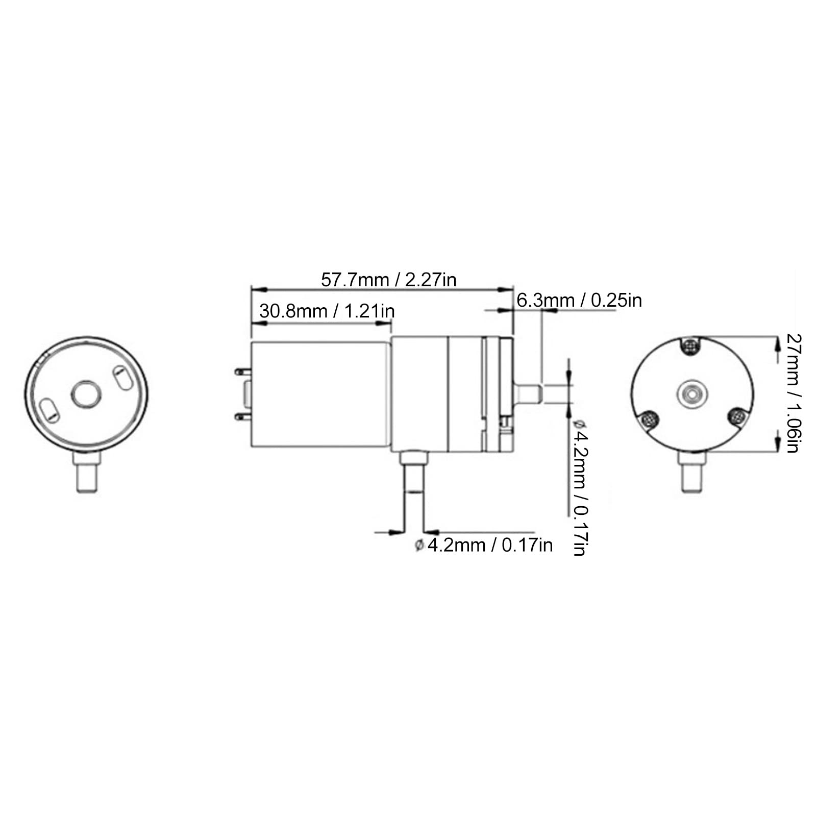 12V DC Micro Vacuum Pump - 370A 1.5-3.2L/min Low Noise Waterproof Electric Air Pump Booster for Medical Equipment & Lab Use | Perfect for Dental Suction, Sample Extraction & Fluid Transfer