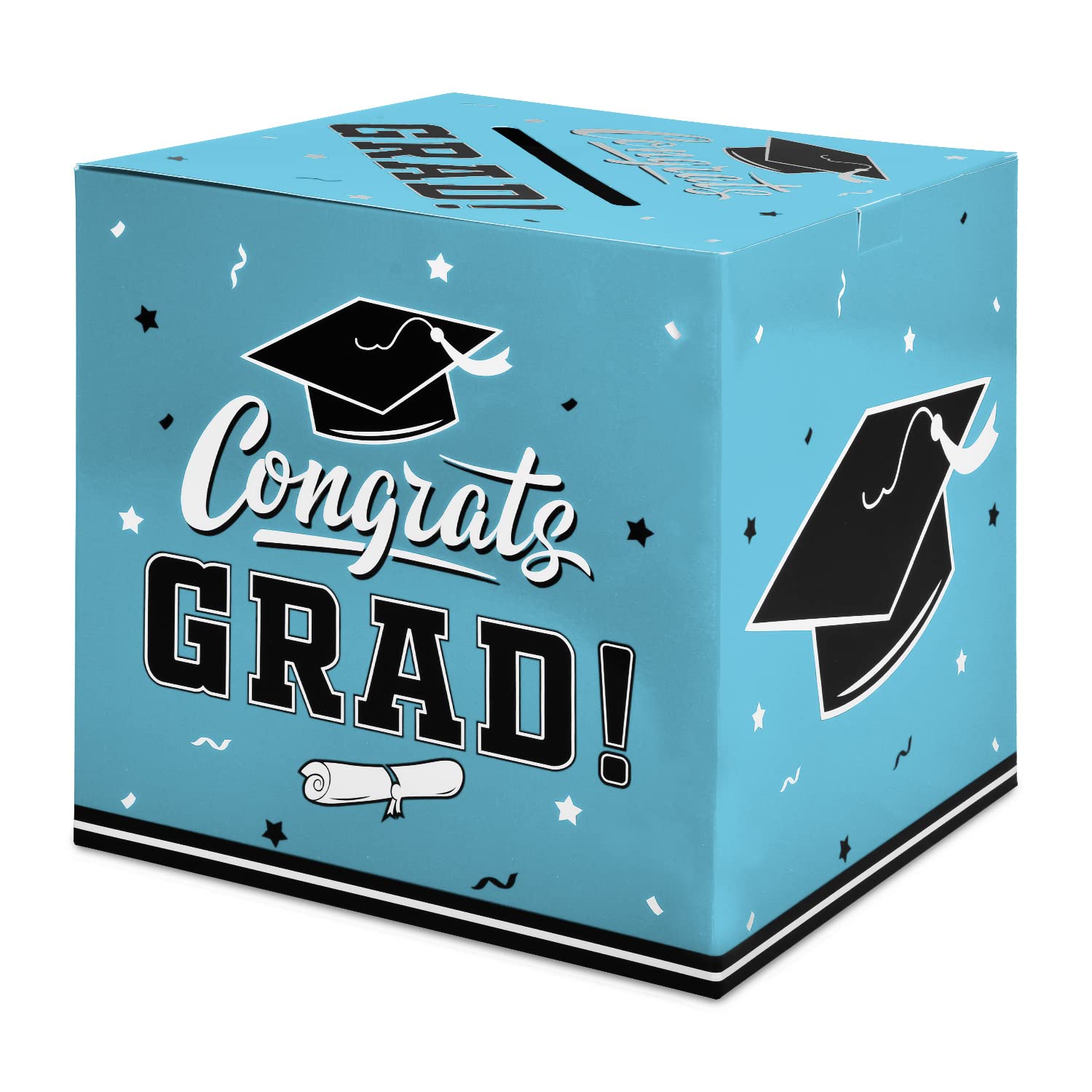 Gatherfun Graduation Party Decorations Set - Graduation Gift Box, Card Holder & Party Favors in Sky Blue | Perfect for Graduation Ceremonies, School Parties & Celebration Decorations