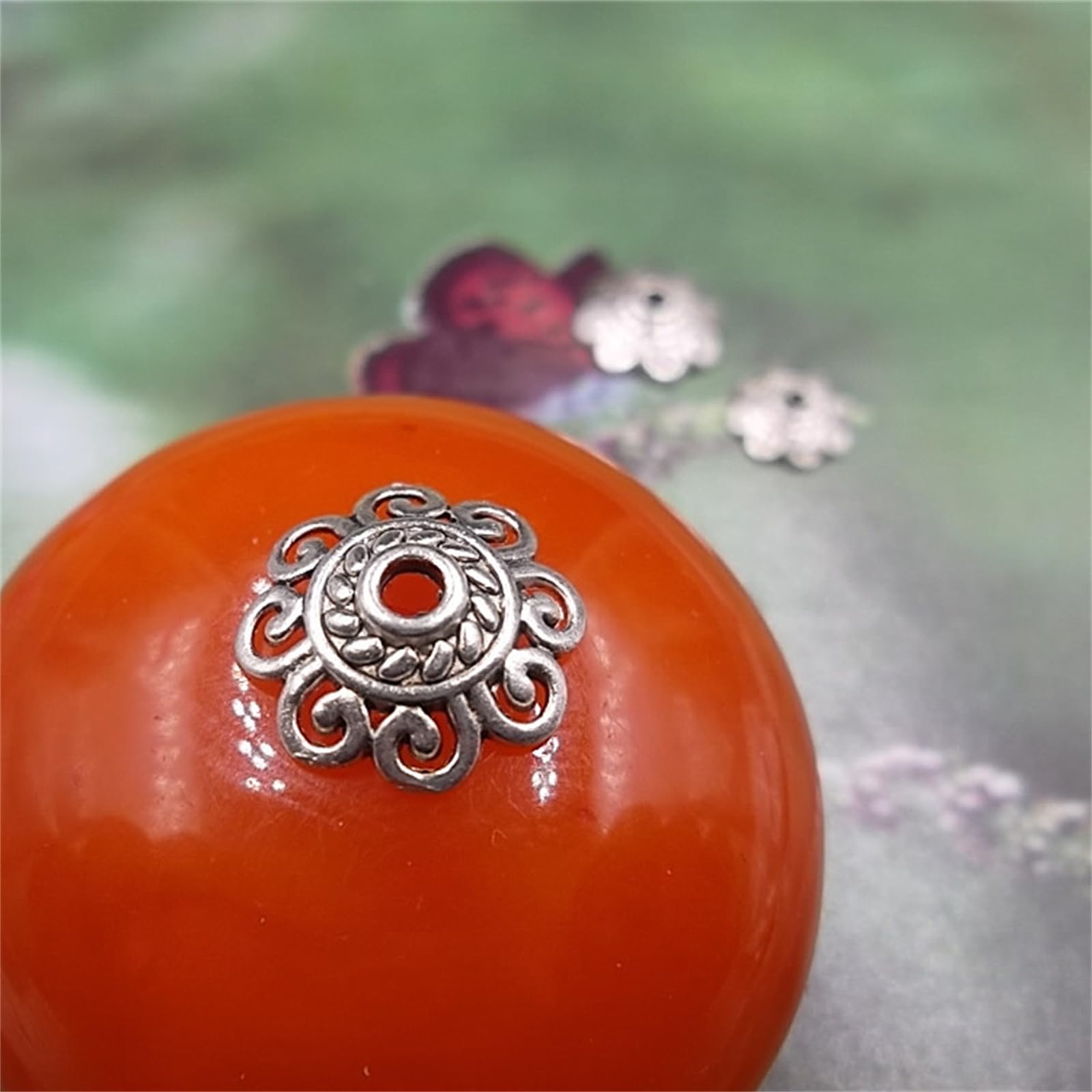 200PCS Silver Spacer Beads & End Caps for Jewelry Making - DIY Metal Flower Beads, Bracelet & Necklace Charms - Perfect for Earrings, Pendants & Craft Projects