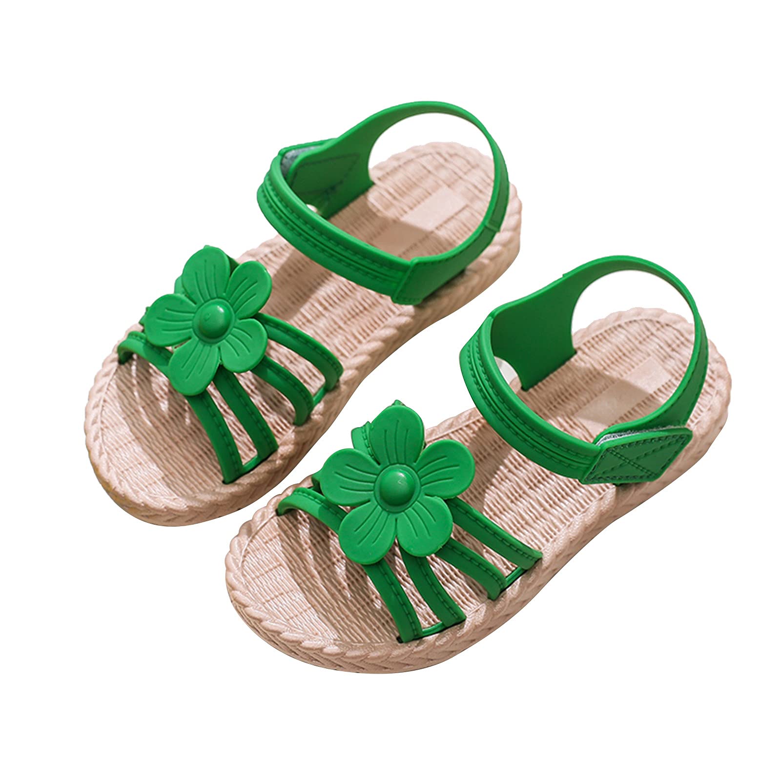 **Toddler Girls Soft Flower Flat Sandals - Cute Hollow Out Non-Slip Beach Shoes for Princess - Perfect for Summer, Playground & Vacation**
