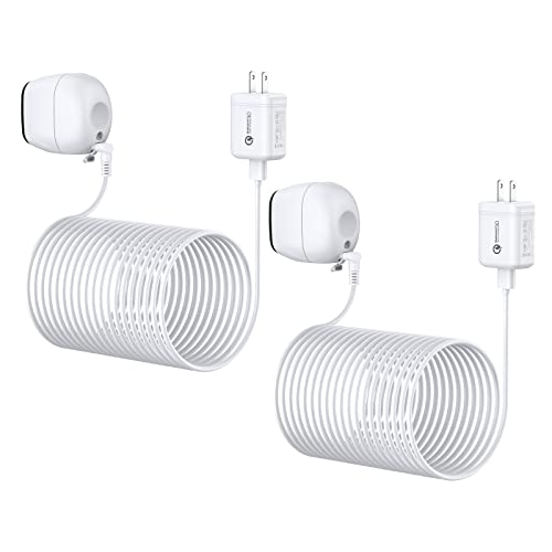 Ayotu 26ft/8m Waterproof Charging Cable for Arlo Pro 2, Arlo Pro & Arlo Go - 3.0 Fast Charging, Works with Arlo App (No Camera Included) - 2 Pack White - Perfect for Outdoor Security Cameras & Weatherproof Installations