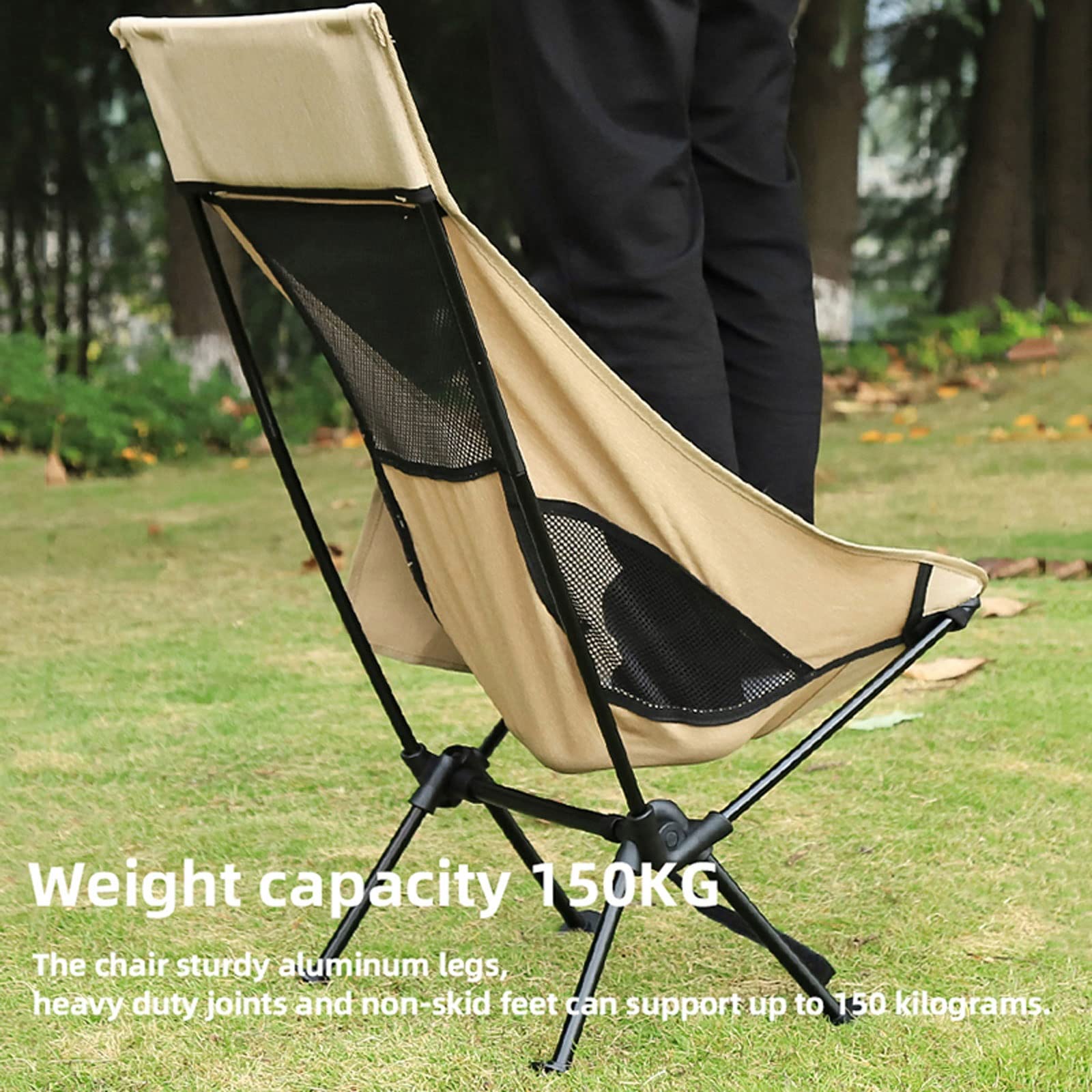Ultralight Folding Camping Chair - Portable Outdoor Chair for Hiking, Picnic, Beach, Fishing & Travel | Compact & Comfortable Backpacking Chair for Camping, Backyard & Leisure Activities