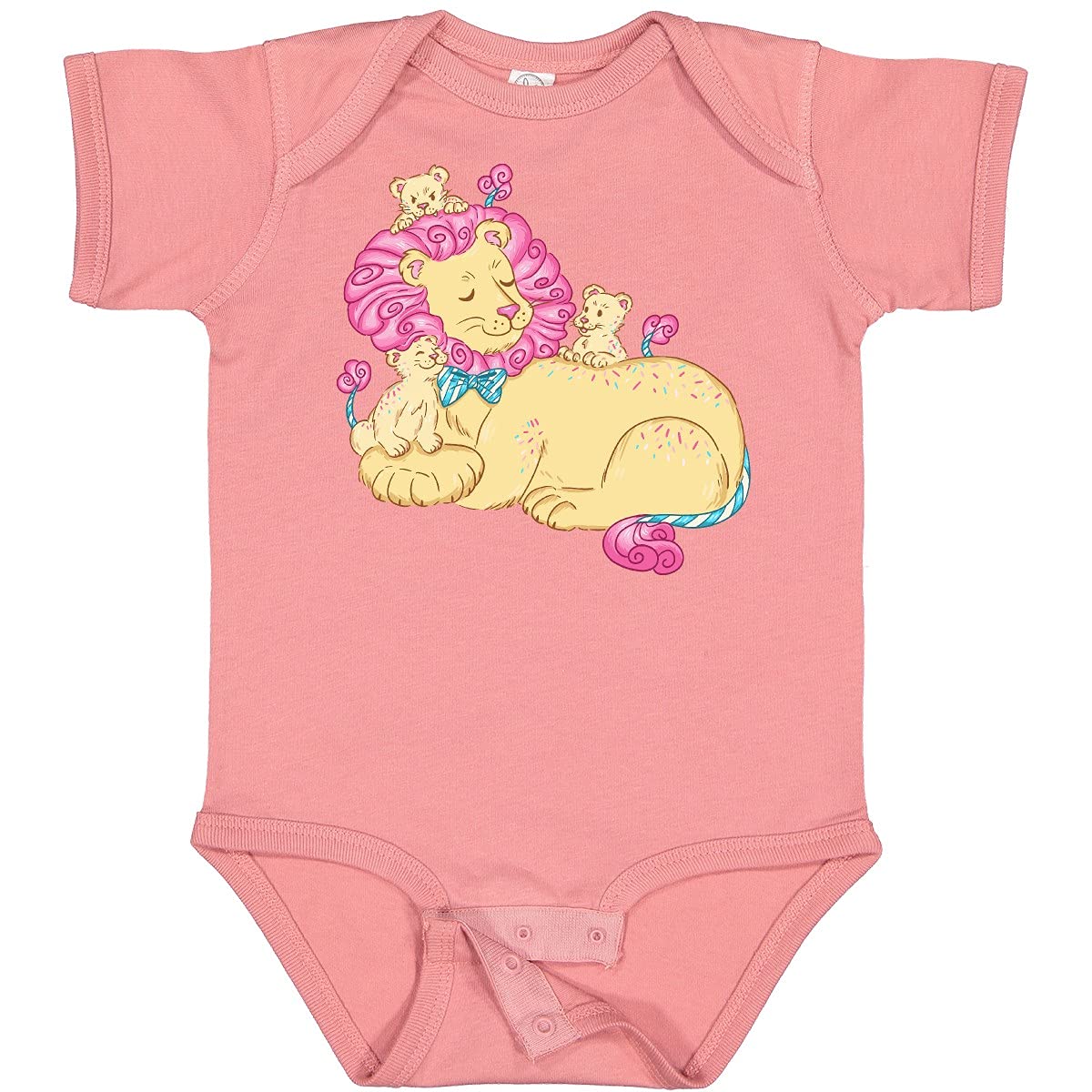 Inktastic Cotton Candy Lions with Pink Mane Baby Bodysuit - Soft Cute Unisex Onesie for Newborns & Infants - Perfect for Birthday, Baby Shower & Photo Shoots