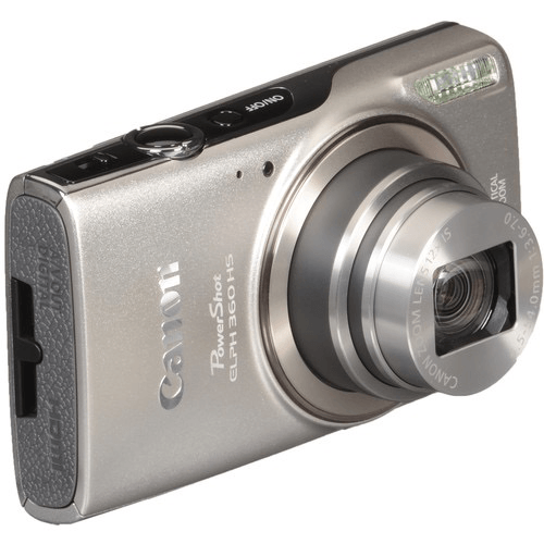 Canon PowerShot ELPH 360 HS Digital Camera - 12.1MP, 12x Optical Zoom, 1080p HD Video, WiFi & NFC, Silver - Perfect for Travel, Vlogging & Everyday Photography