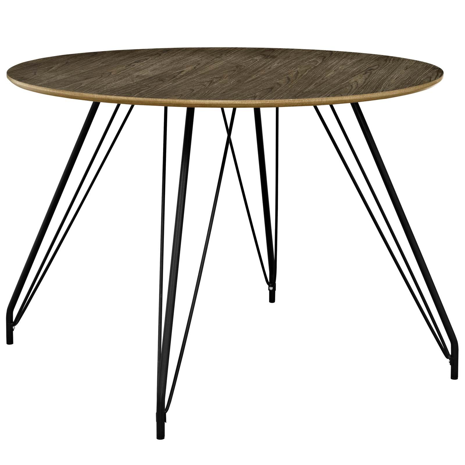 Modway Satellite 5-Piece Mid-Century Modern Dining Set - Walnut Kitchen Table & Chairs for Small Spaces | Perfect for Breakfast Nooks, Apartments & Cozy Dining Areas