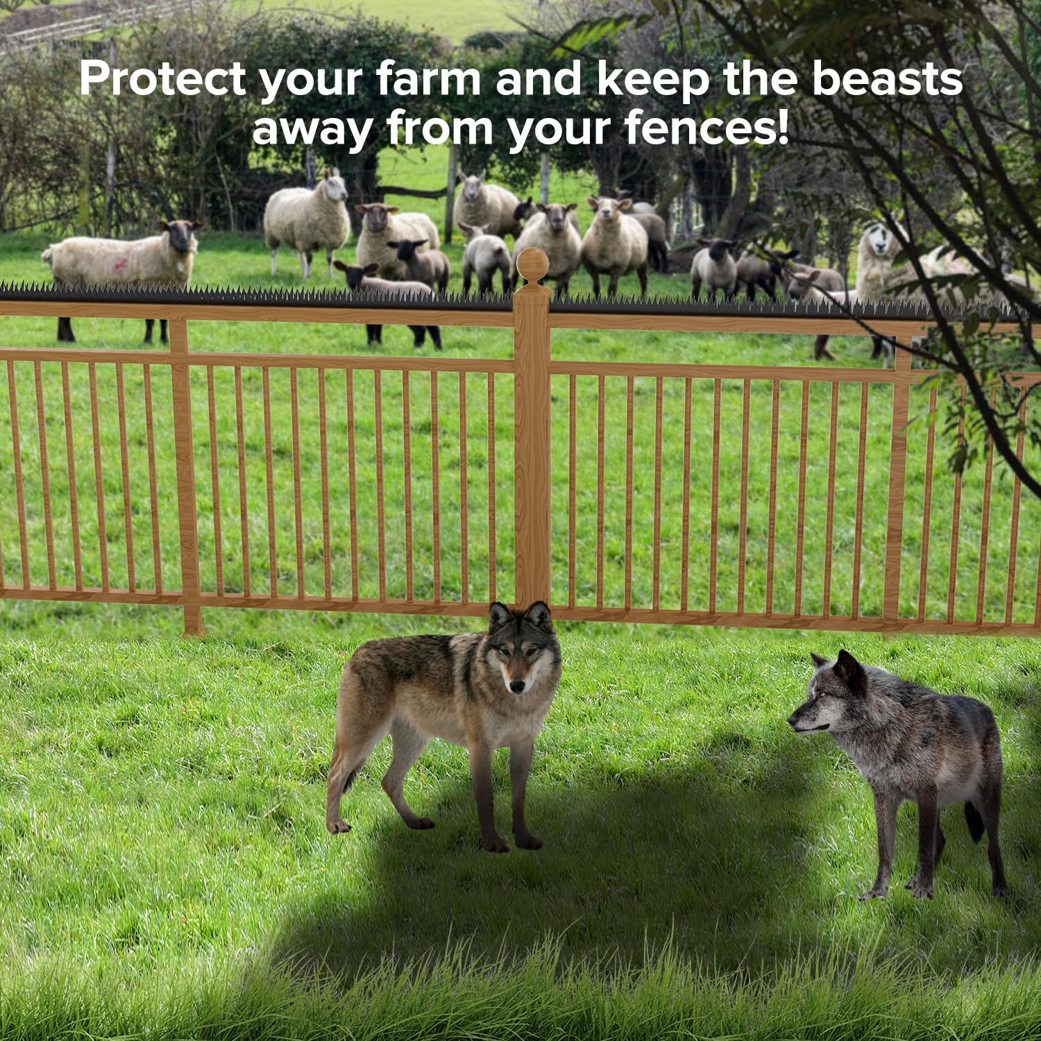 Anti-Climb Fence Spikes - 6PCS (94.4 Inch) Heavy Duty Metal Security Spikes for Outdoor Walls, Garden Fences & Roofs - Intruder Deterrent for Home Protection - Perfect for Perimeter Security & Burglar Prevention