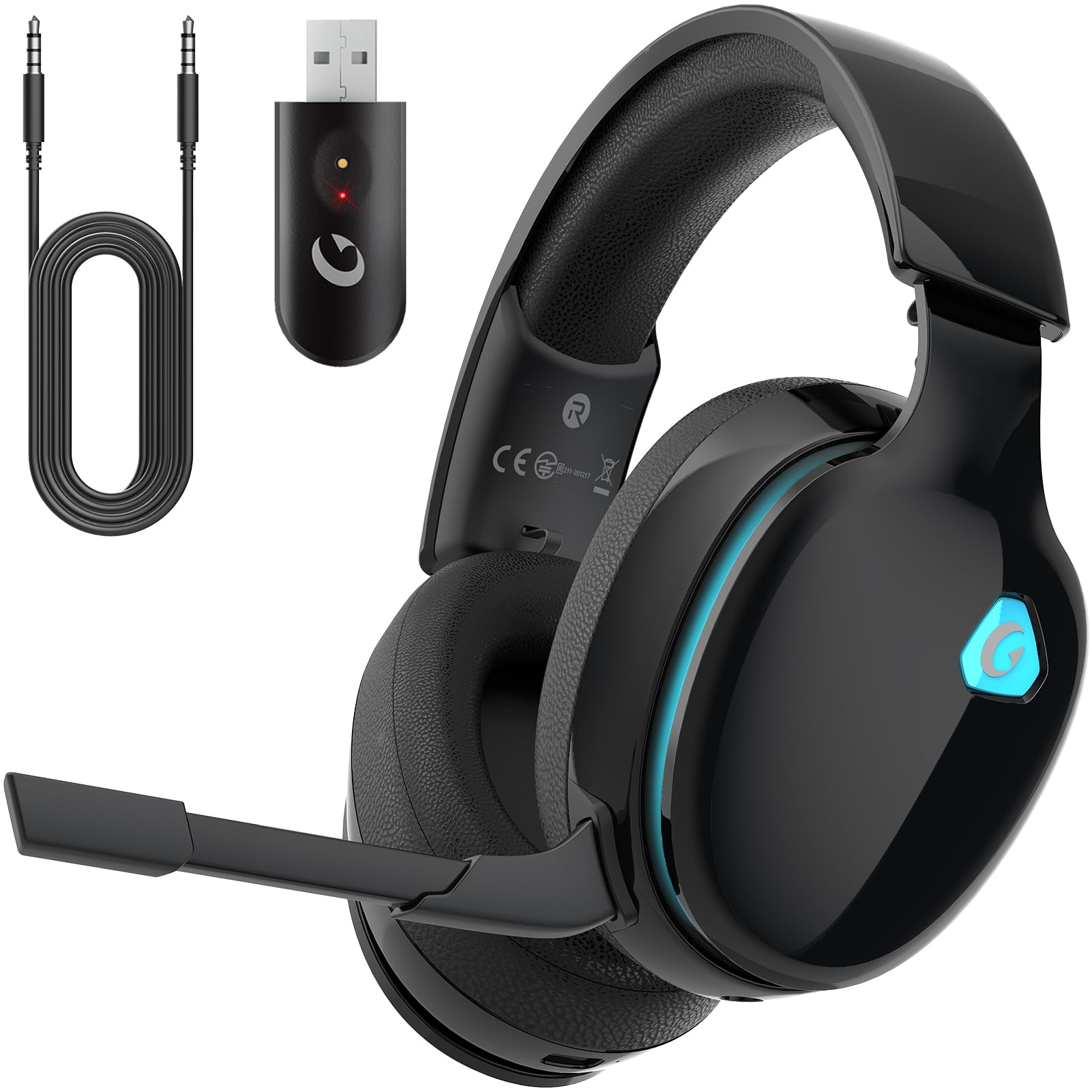 Wireless Gaming Headset for PS5, PS4, PC, Nintendo Switch - 2.4GHz & Bluetooth 5.3 Headphones with ENC Microphone, Surround Sound, 40+ Hour Battery - Perfect for Fortnite, Call of Duty, FPS Games & Online Chat (Black)