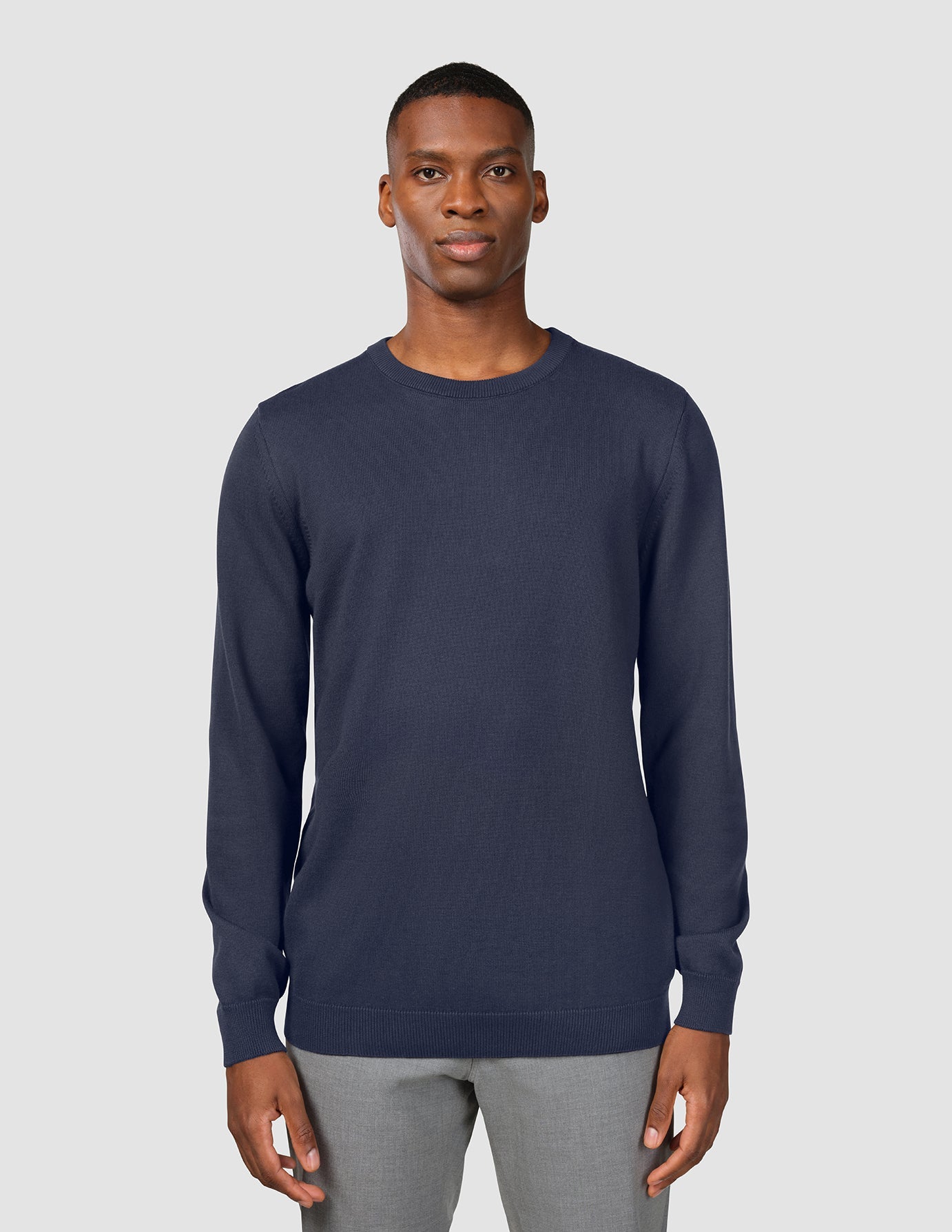 Premium Soft Everyday Knit Crewneck Sweater for Women - Navy Blue Casual Pullover for Fall & Winter | Cozy Office Wear & Weekend Outfits