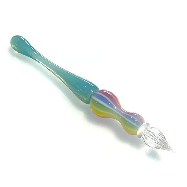 Japanese Glass Dip Pen - Rainbow & Marin Blue Colors - Unique Writing Gift for Calligraphy, Journaling, and Lettering - Perfect for Writers, Artists & Stationery Lovers