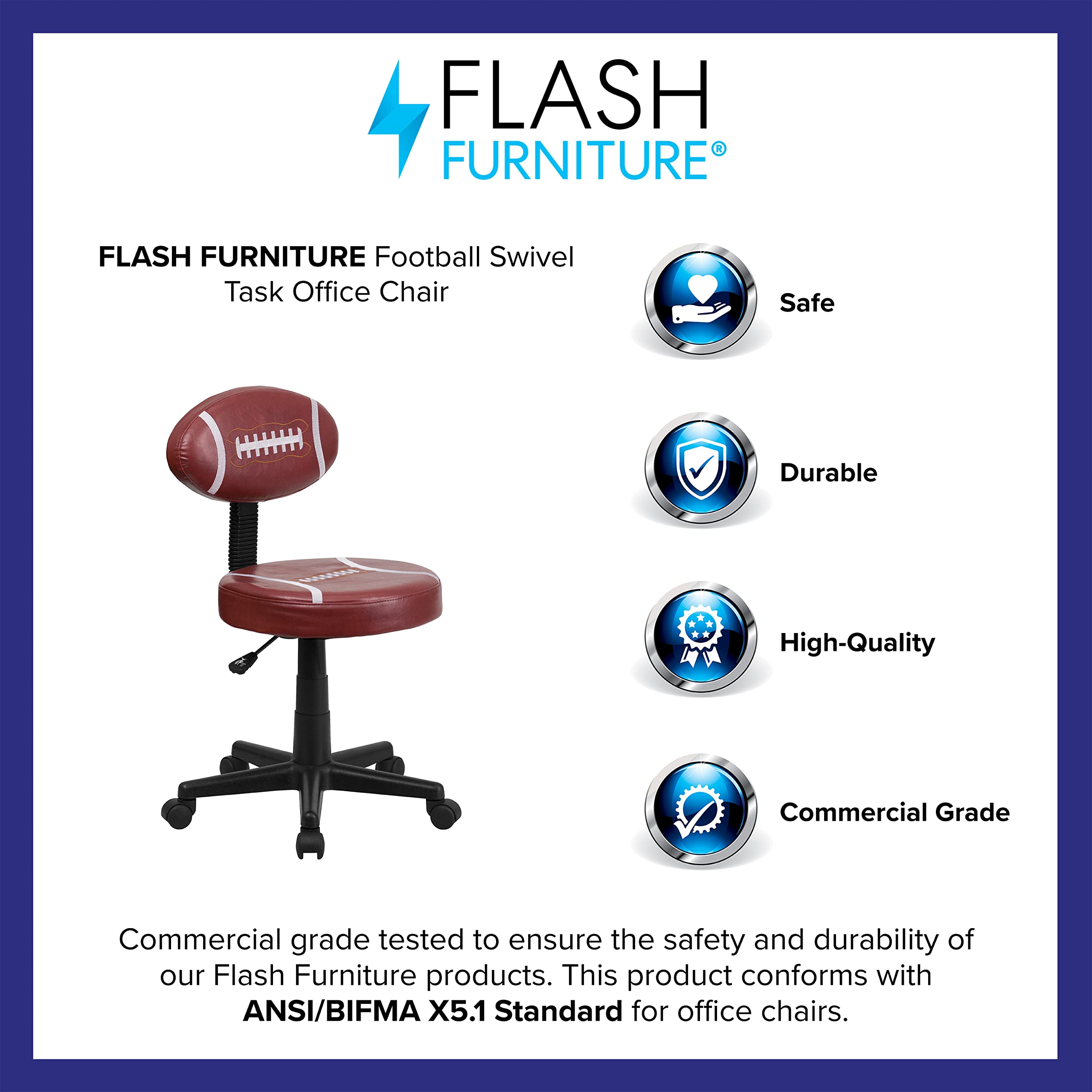 Flash Furniture Preston Brown Leather Swivel Task Office Chair - Ergonomic Desk Chair for Home & Office Workspaces, Gaming, and Study Sessions