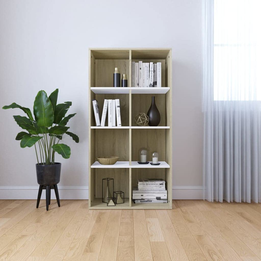 Multifunctional Storage Rack & Plant Stand - White Bookshelf Cabinet with Shelves (26