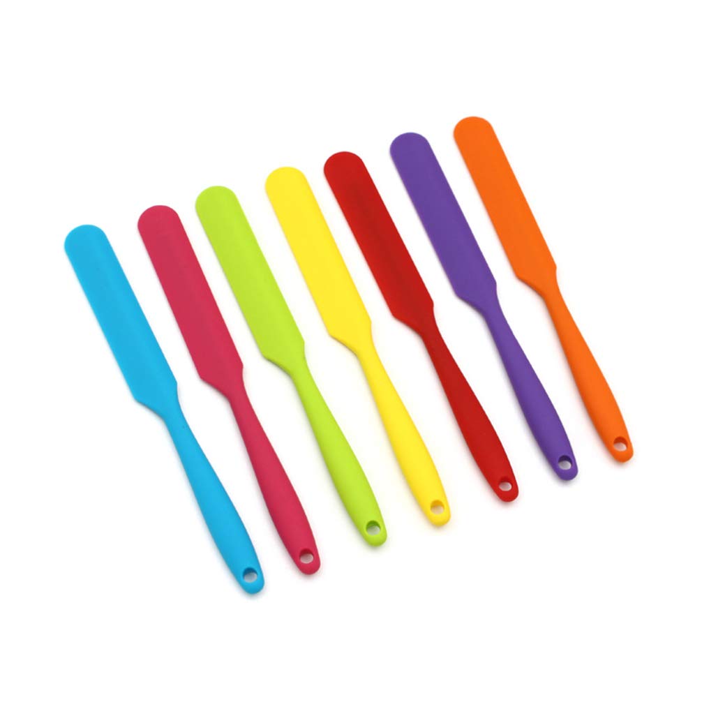 DOITOOL 2-Piece Mini Silicone Spatula Set - Flexible Non-Stick Cake Scraper, Butter & Cream Spreader - Perfect for Baking, Frosting, Decorating Cakes & Desserts (Orange)