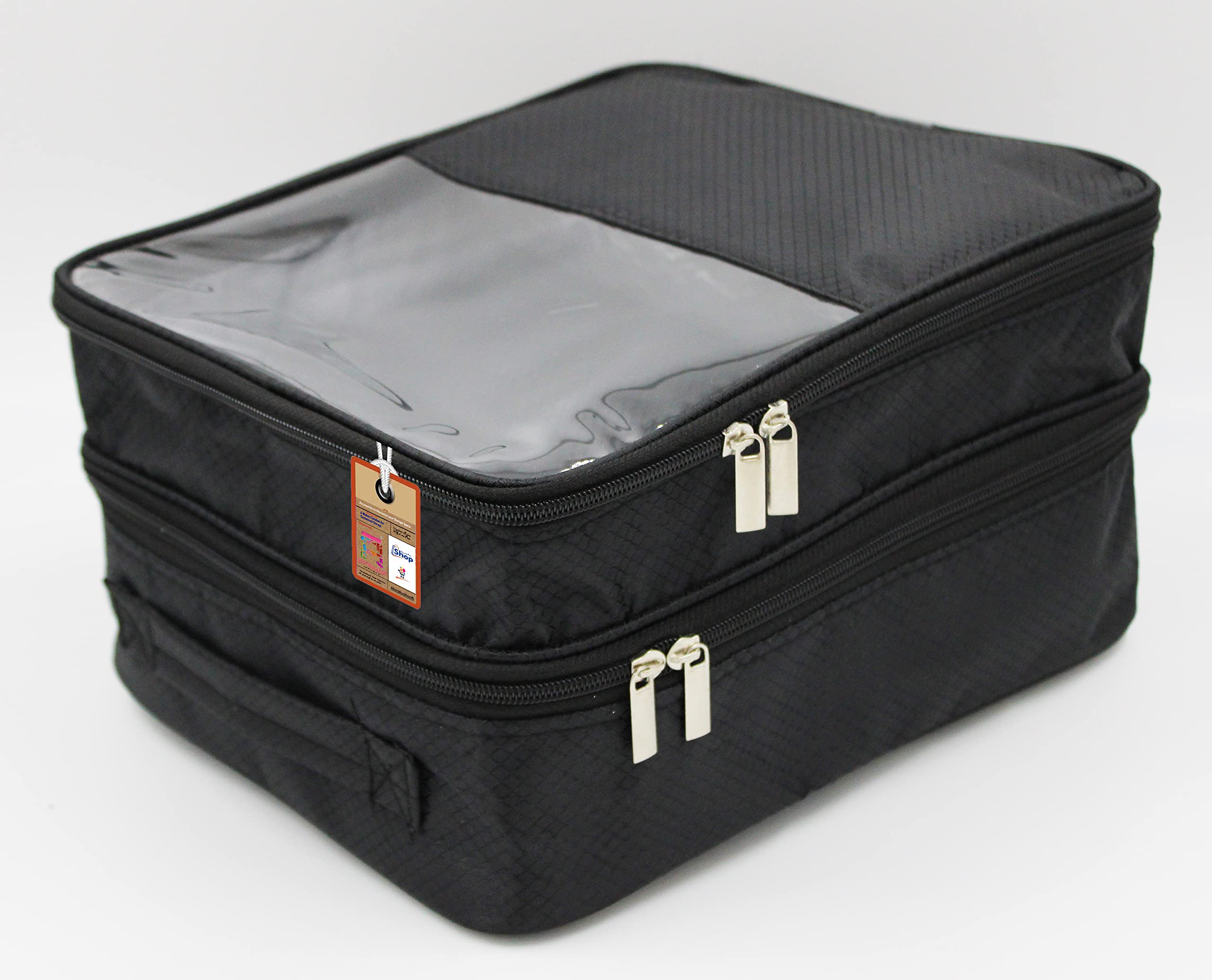 Waterproof Travel Shoe Bags with Zipper - Atorakushon® Fabric Storage Organizer for Men & Women (Black) - Perfect for Gym & Vacation Packing