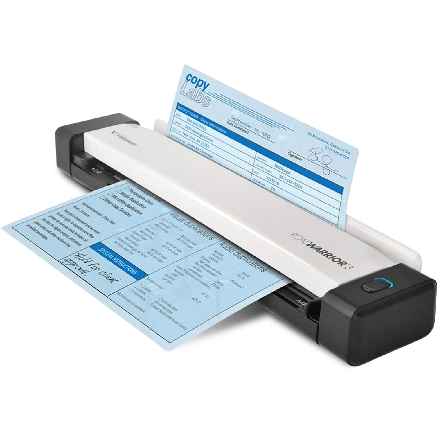 Visioneer RoadWarrior 3 Portable Document Scanner for PC & Mac - USB Powered Travel Scanner for Business, Home Office & On-the-Go Document Digitizing