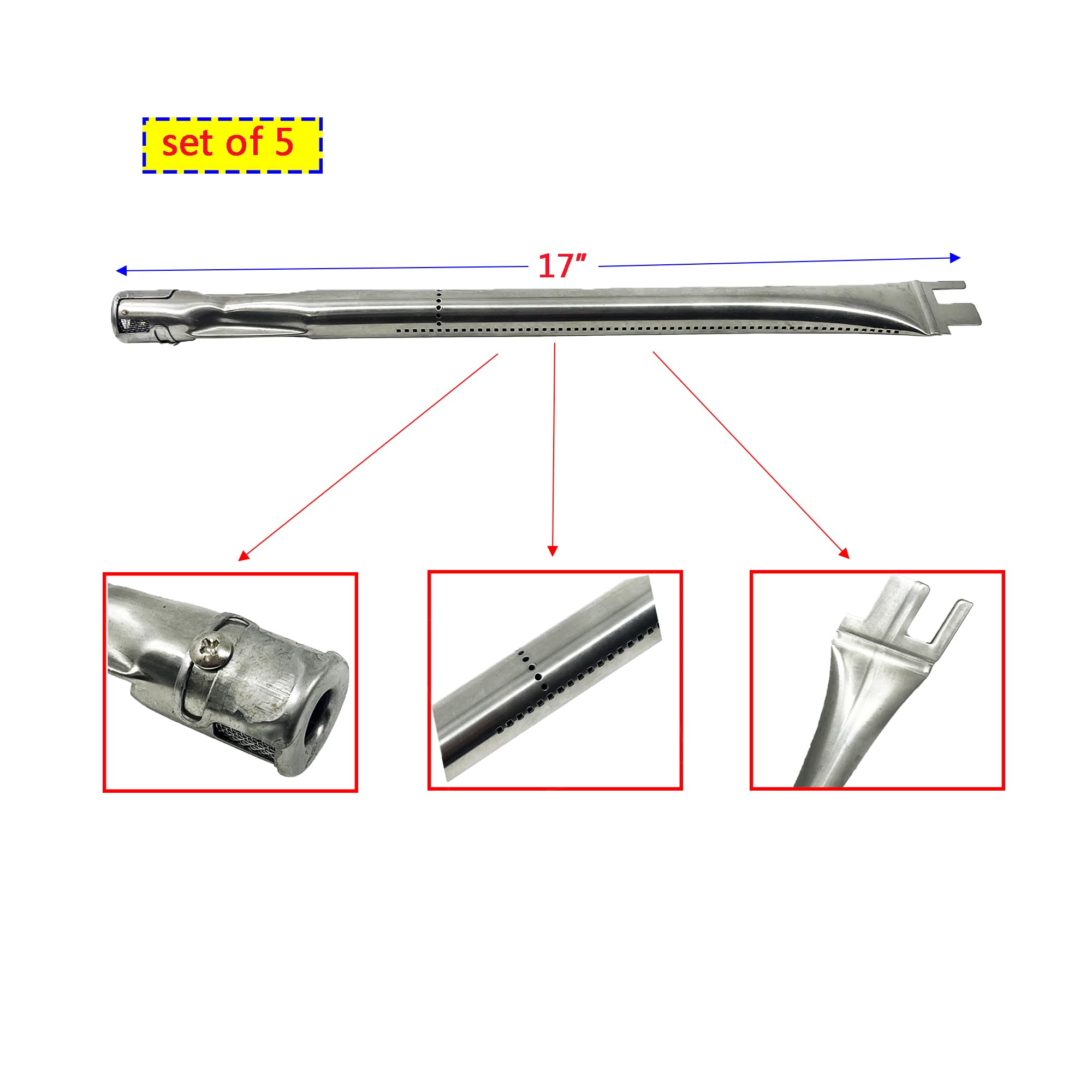 DG210 Replacement Gas Grill Burners Kit for Ducane 30400042, 30400043, 30558501 - Includes Stainless Steel Burners, Heat Plates & Cooking Grid - Perfect for Outdoor BBQ, Backyard Grilling & Patio Cooking