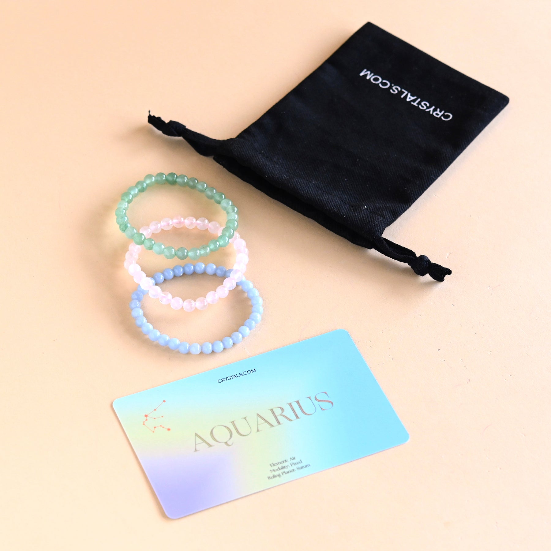 Aquarius Zodiac Bracelet Trio Set - Sterling Silver Adjustable Star Sign Bracelets for Women - Perfect for Birthdays, Gifts & Daily Wear