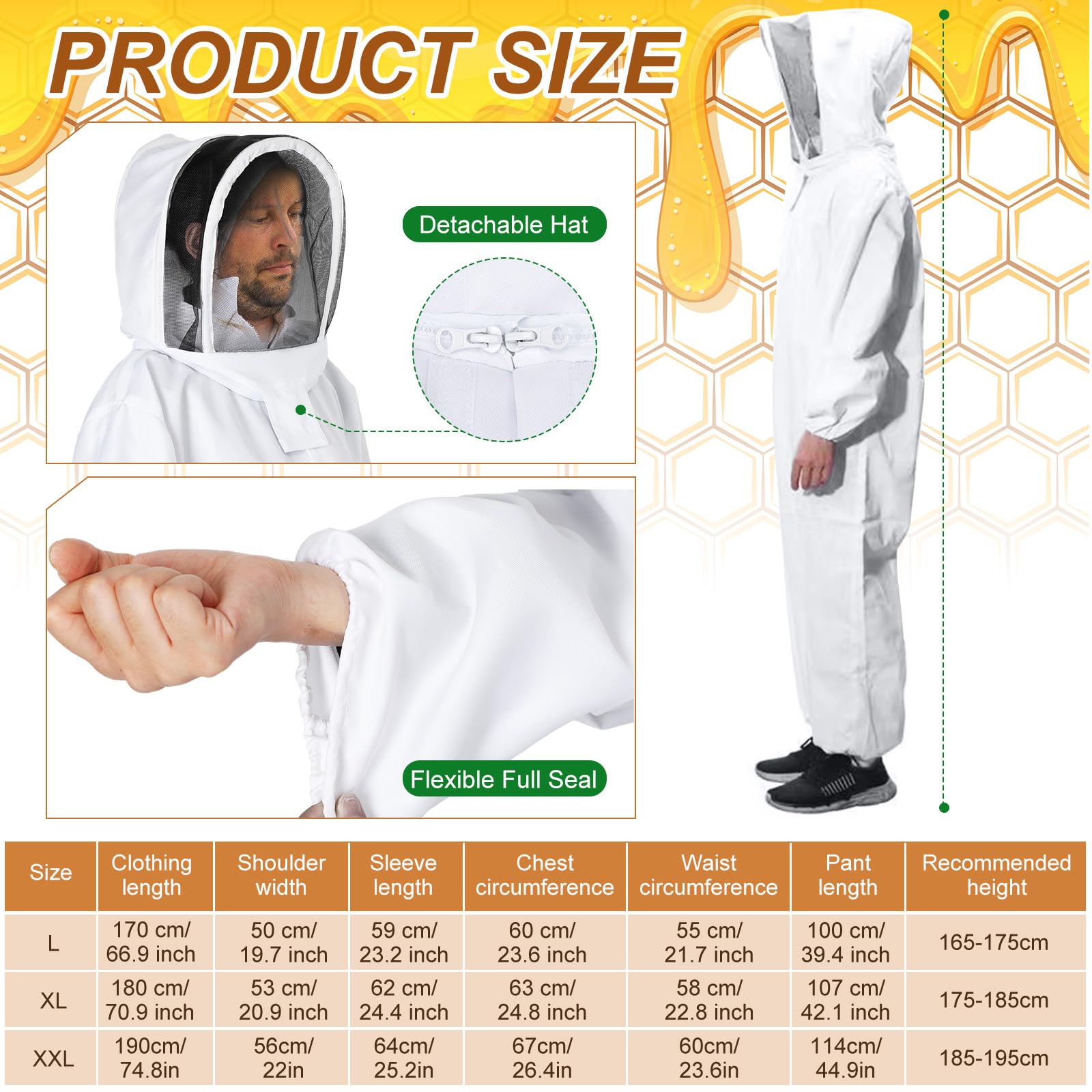 30 Pcs Beekeeping Starter Kit - Professional Bee Suit, Hive Tools & Supplies for Beginners - Complete Beekeeper Set for Men & Women (XL) - Perfect for Hive Maintenance, Honey Harvesting & Beekeeping Activities
