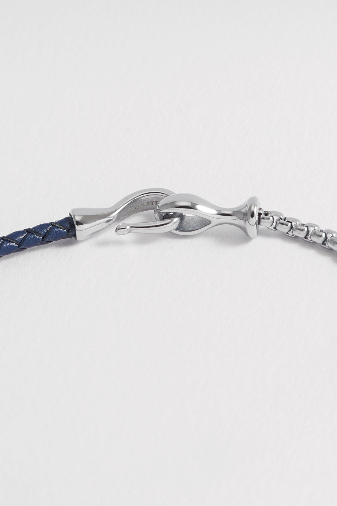 Stylish Men's Navy Blue Leather Bracelet with Chain Hook - Perfect for Casual Wear, Gifts & Everyday Fashion Accessories