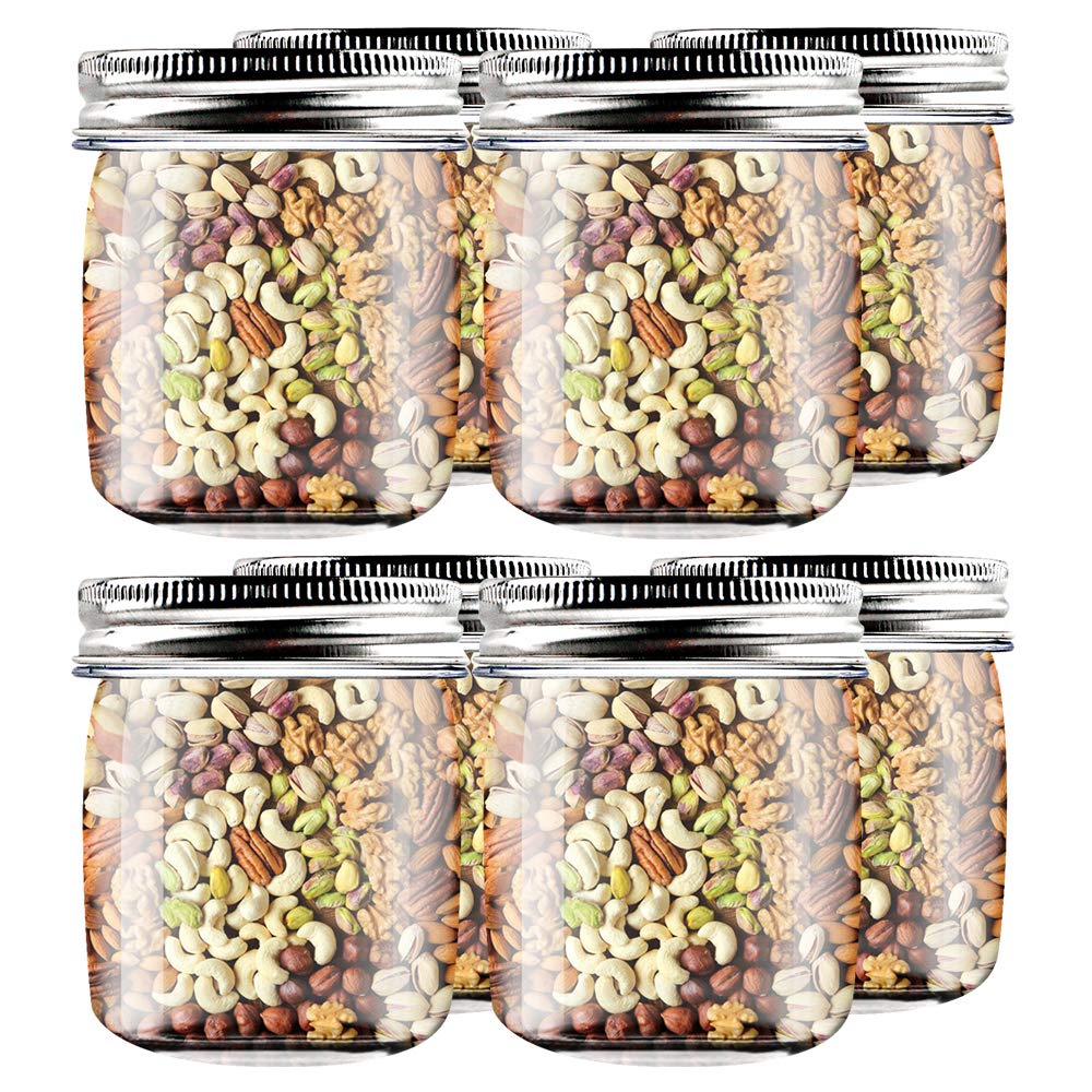 Novelinks 8oz Clear Plastic Jars with Screw-On Lids - 32 Pack BPA-Free Refillable Round Containers for Slime, Crafts, Kitchen & Household Storage - Perfect for DIY Projects, Organizing Spices, and Beauty Products