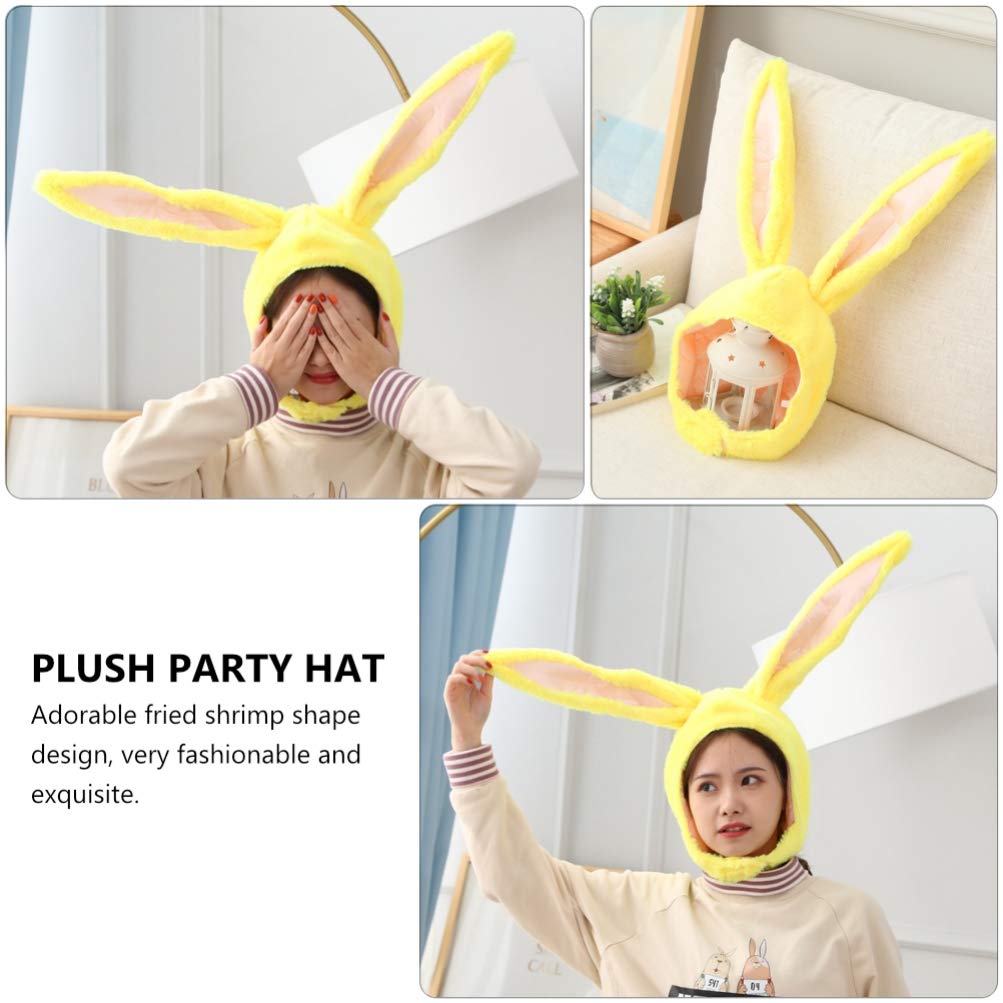 Funny Easter Bunny Hat with Rabbit Ears Headband - Novelty Carnival Party Costume Accessory for Adults & Cosplay (Yellow) | Perfect for Easter Celebrations, Halloween Costumes, Themed Parties & Funny Photo Props