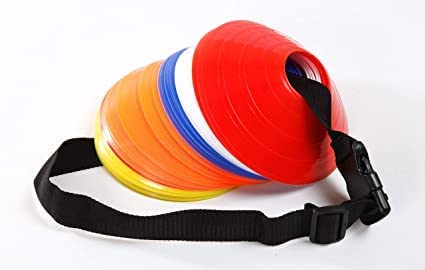 Layan Sports 10-Pack Mini Soccer Disc Cones - Durable Training Cones with Carry Strap for Soccer, Cricket, Track & Field Practice | Perfect for Drills, Agility Training & Youth Sports
