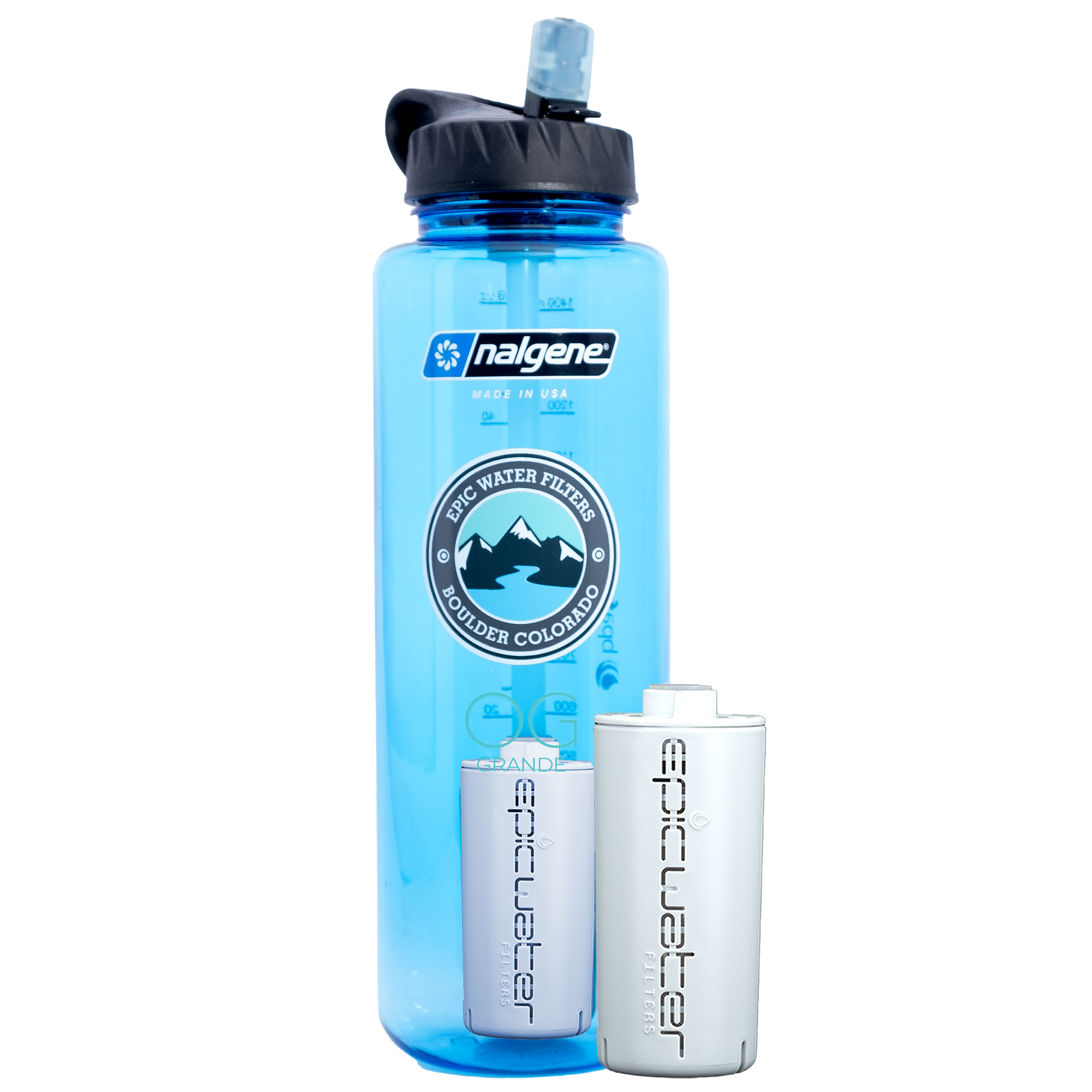 Nalgene OG Grande 48oz Water Bottle - BPA-Free, Leak-Proof, Wide Mouth Design for Hiking, Camping, Gym & Everyday Use