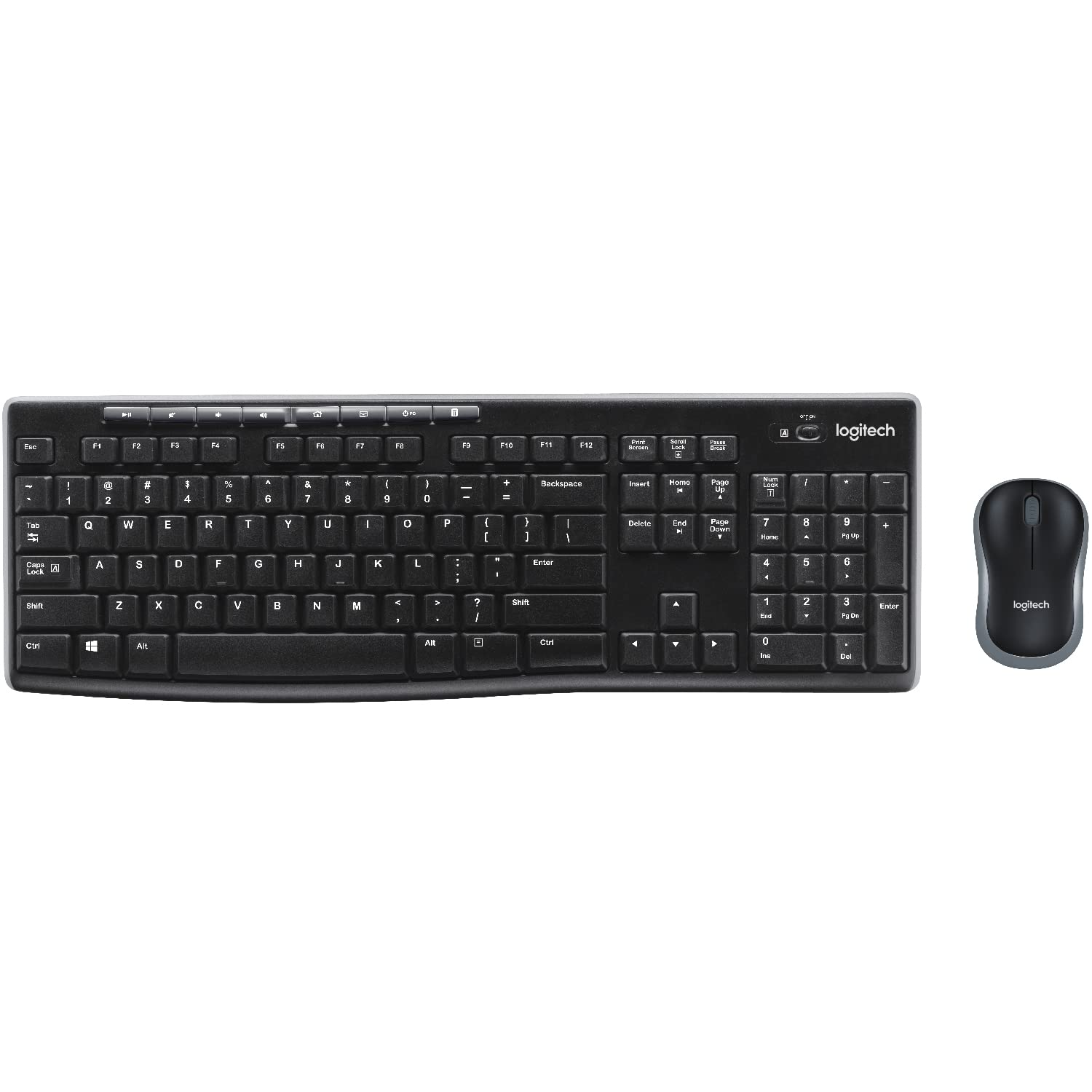 Logitech MK270 Wireless Keyboard and Mouse Combo - Ergonomic Wireless Keyboard with Mouse for Home Office, Gaming, and Travel | Includes Mini Bluetooth Speaker, Gel Wrist Rest & Mouse Pad for Comfortable Computing