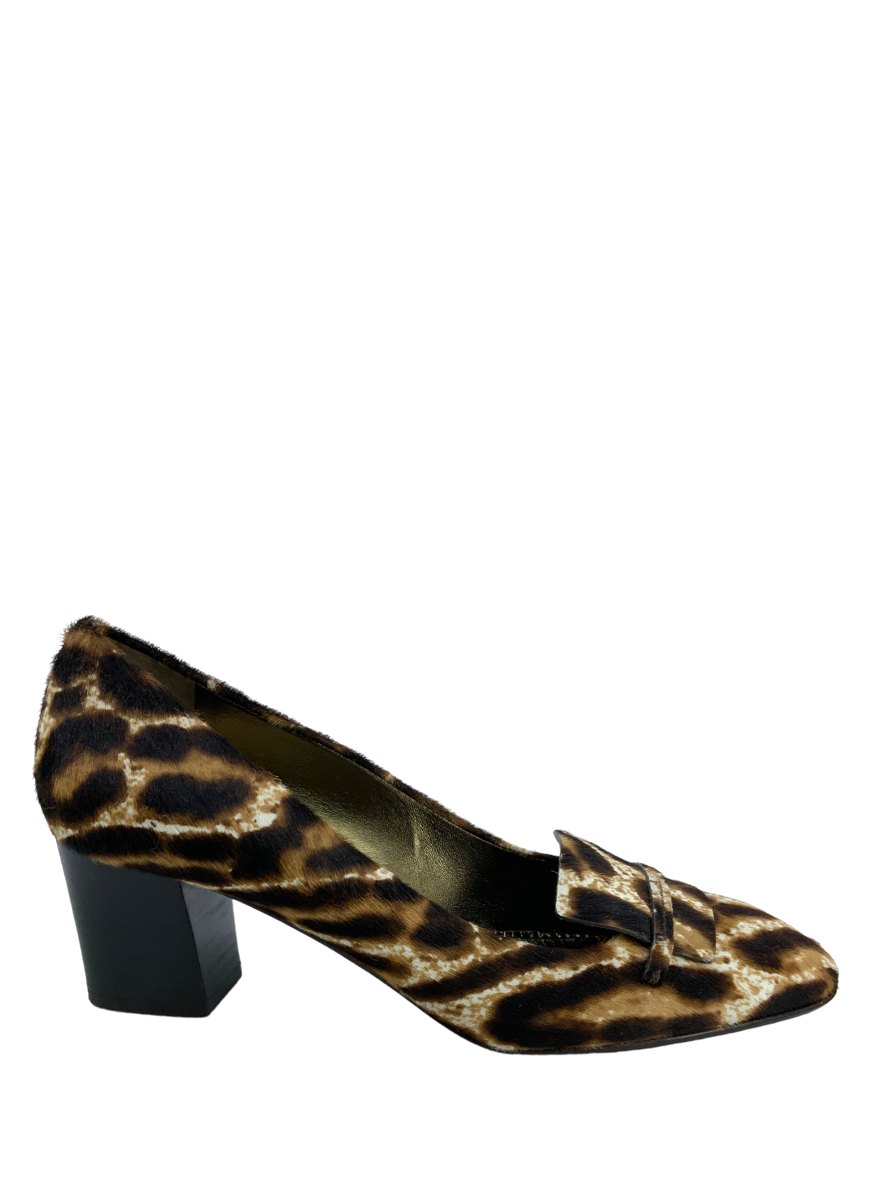 LANVIN Women's Calf Hair Loafer Pumps Size 8.5 - Elegant Designer Shoes for Office, Party & Special Occasions