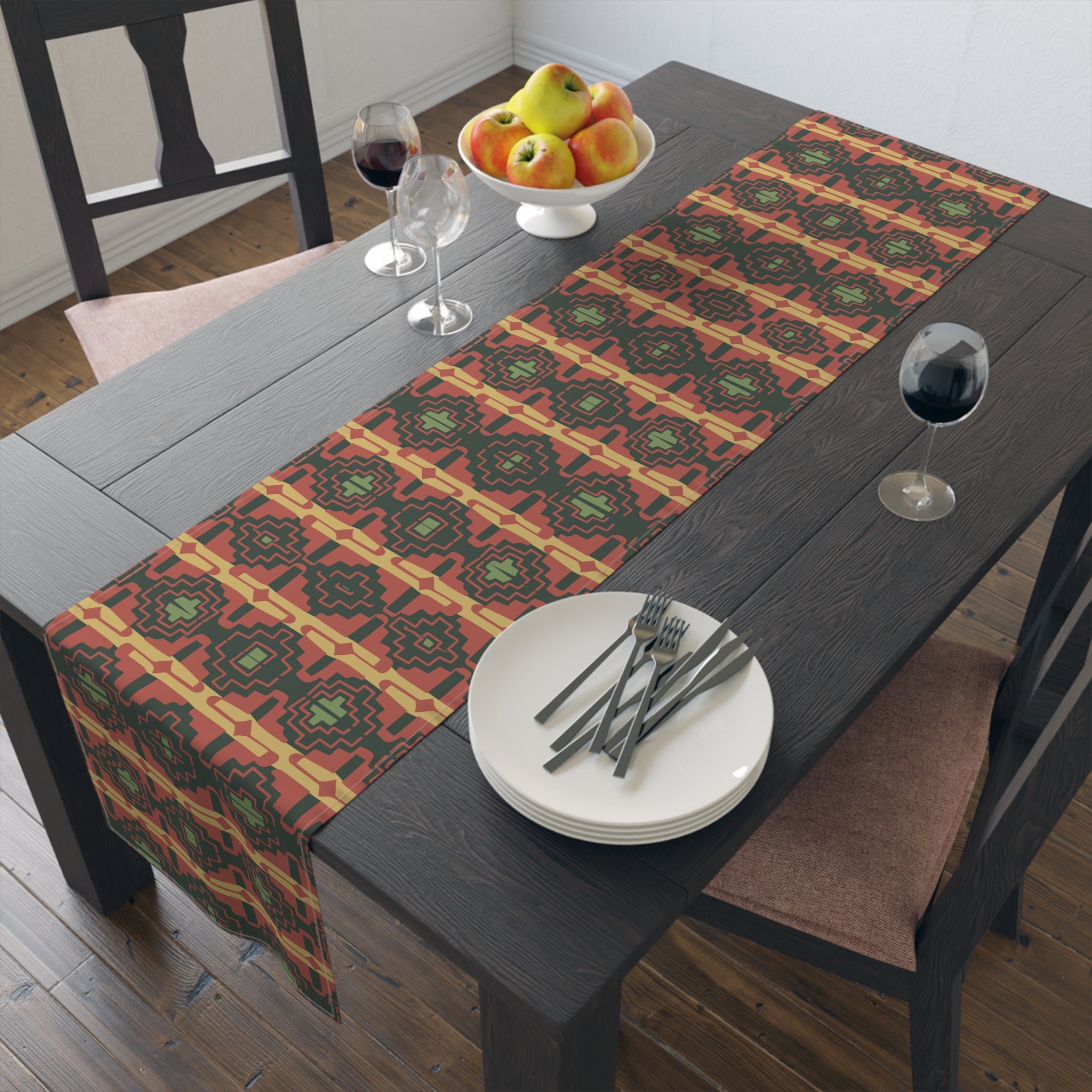 Southwestern Table Runner - Cotton & Poly Blend Mohave Pass Print - 2 Sizes (12x72 & 16x90) - Perfect for Dining Tables, Buffets, and Kitchen Counter Decor