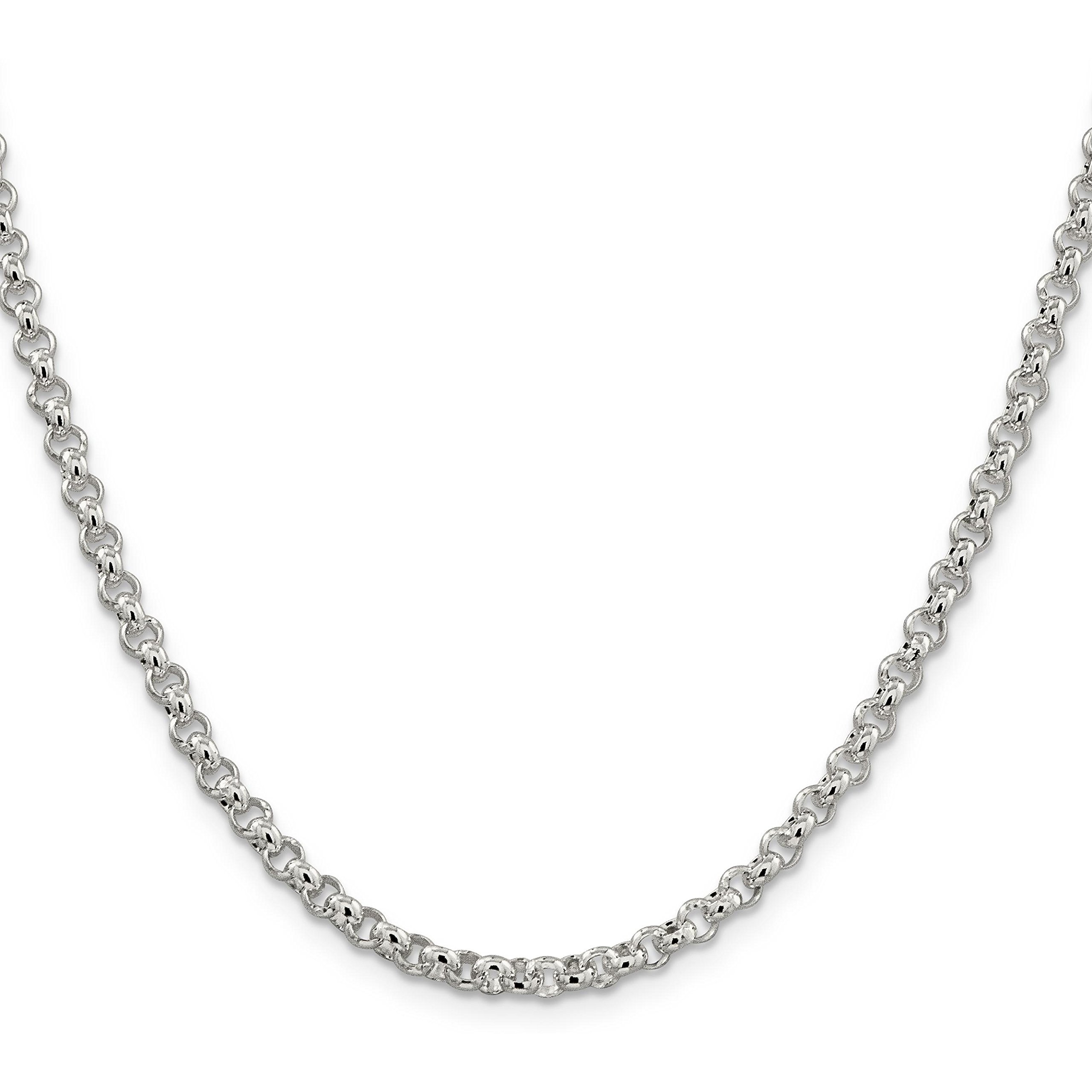 FindingKing Sterling Silver Spiga Chain Necklace 24